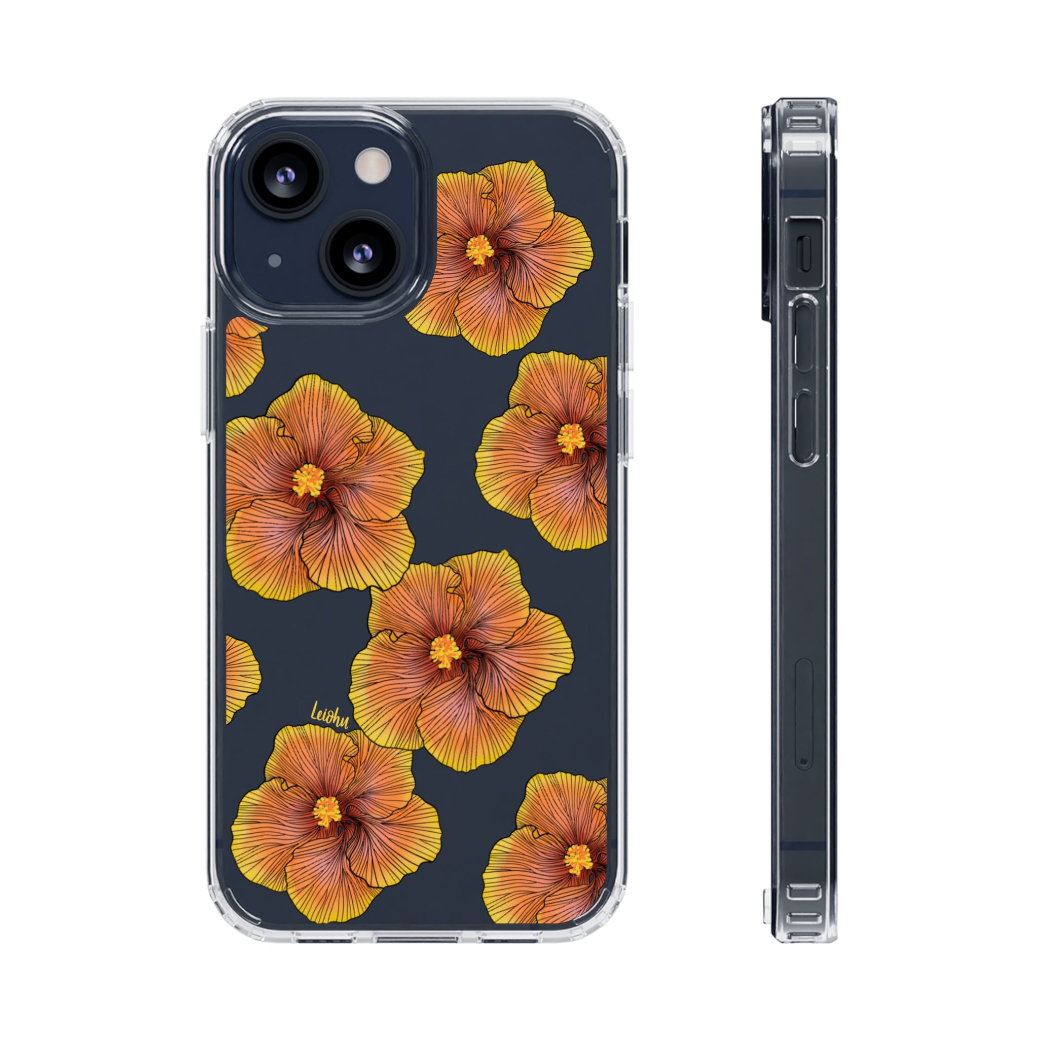 Sunrise Hibiscus - Clear Case - LEIOHU DESIGNS