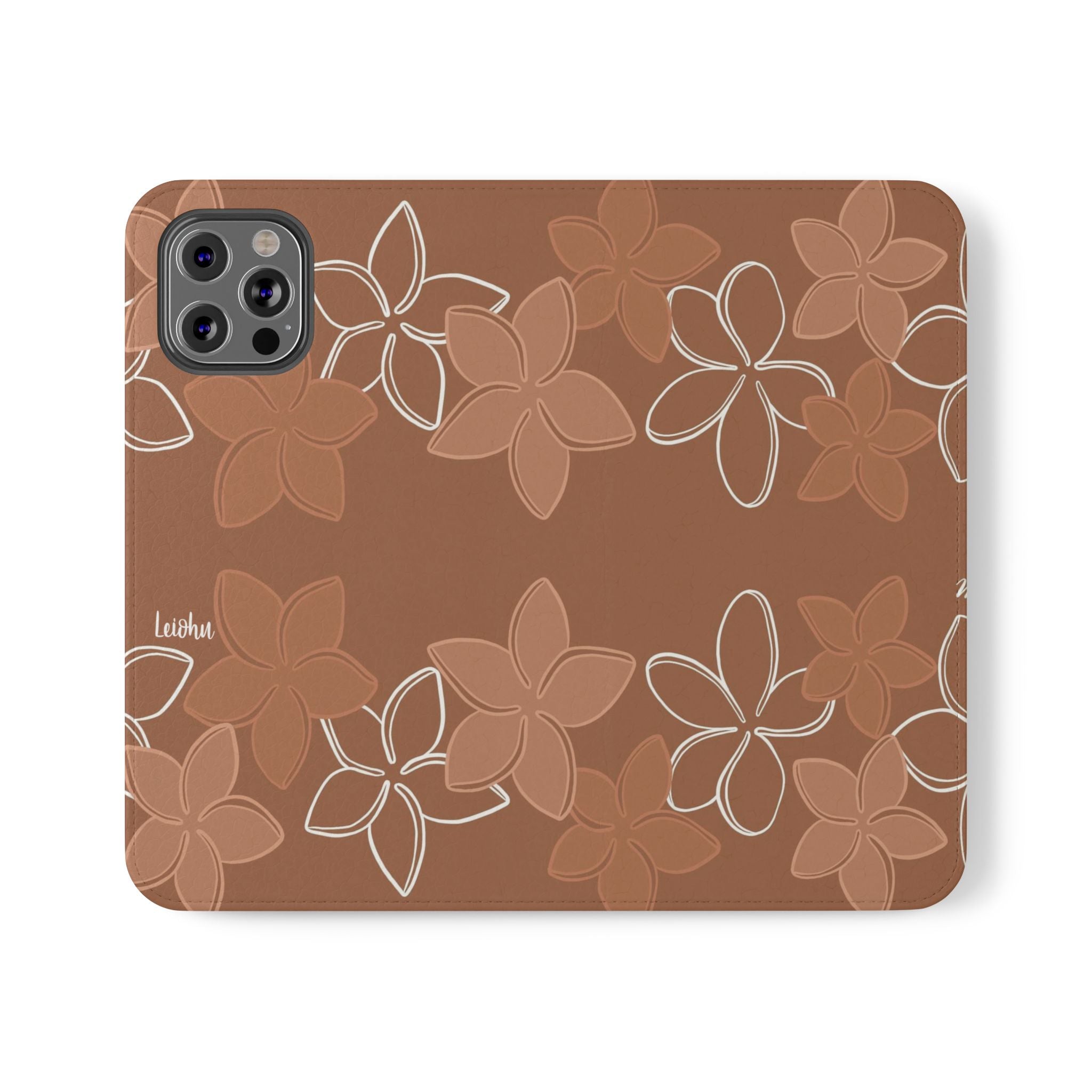 Pua Melia Lei - Mocha - Folio Case - LEIOHU DESIGNS
