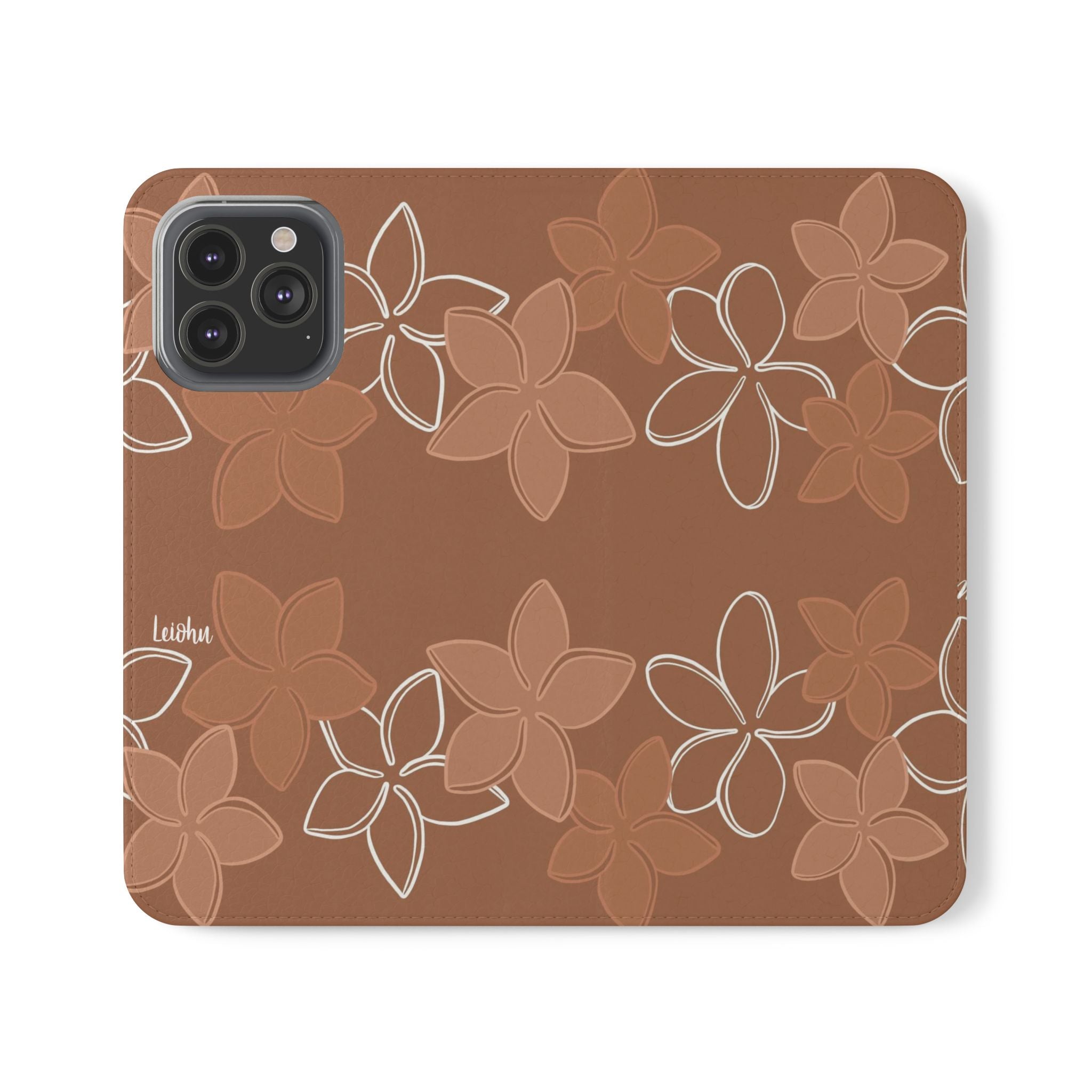 Pua Melia Lei - Mocha - Folio Case - LEIOHU DESIGNS