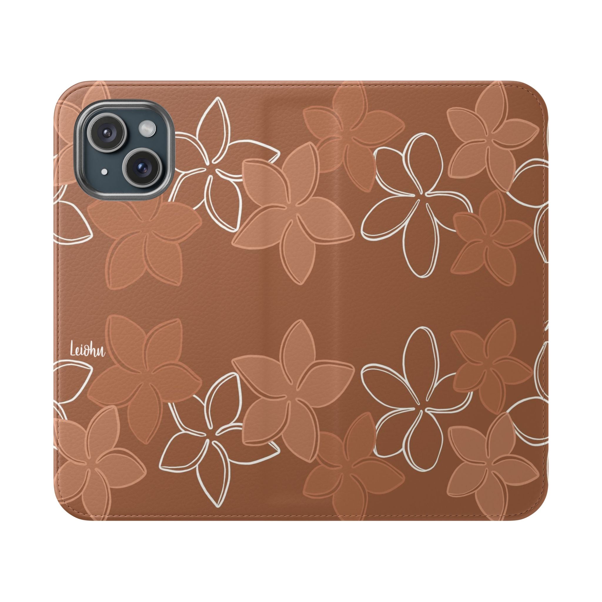 Pua Melia Lei - Mocha - Folio Case - LEIOHU DESIGNS