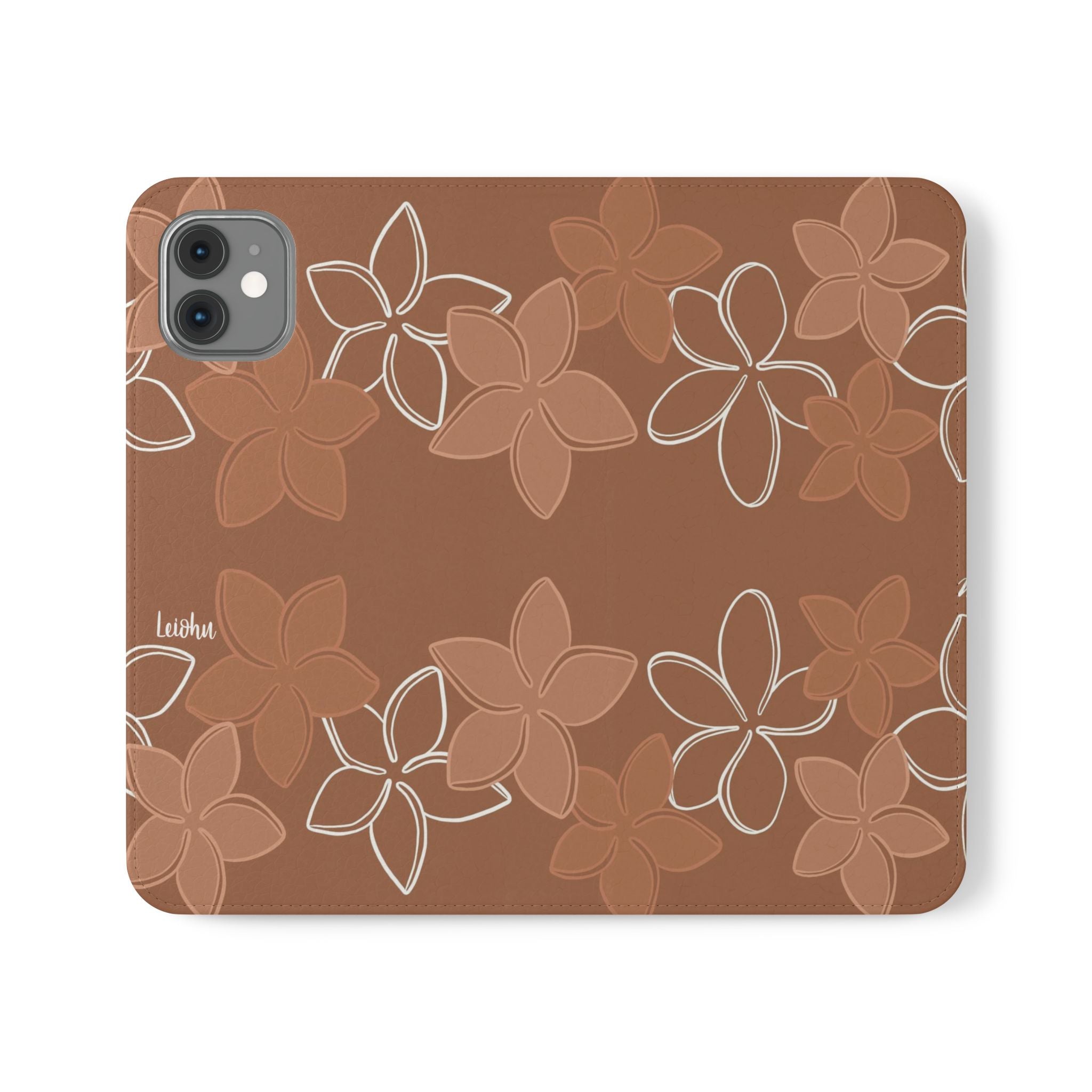 Pua Melia Lei - Mocha - Folio Case - LEIOHU DESIGNS