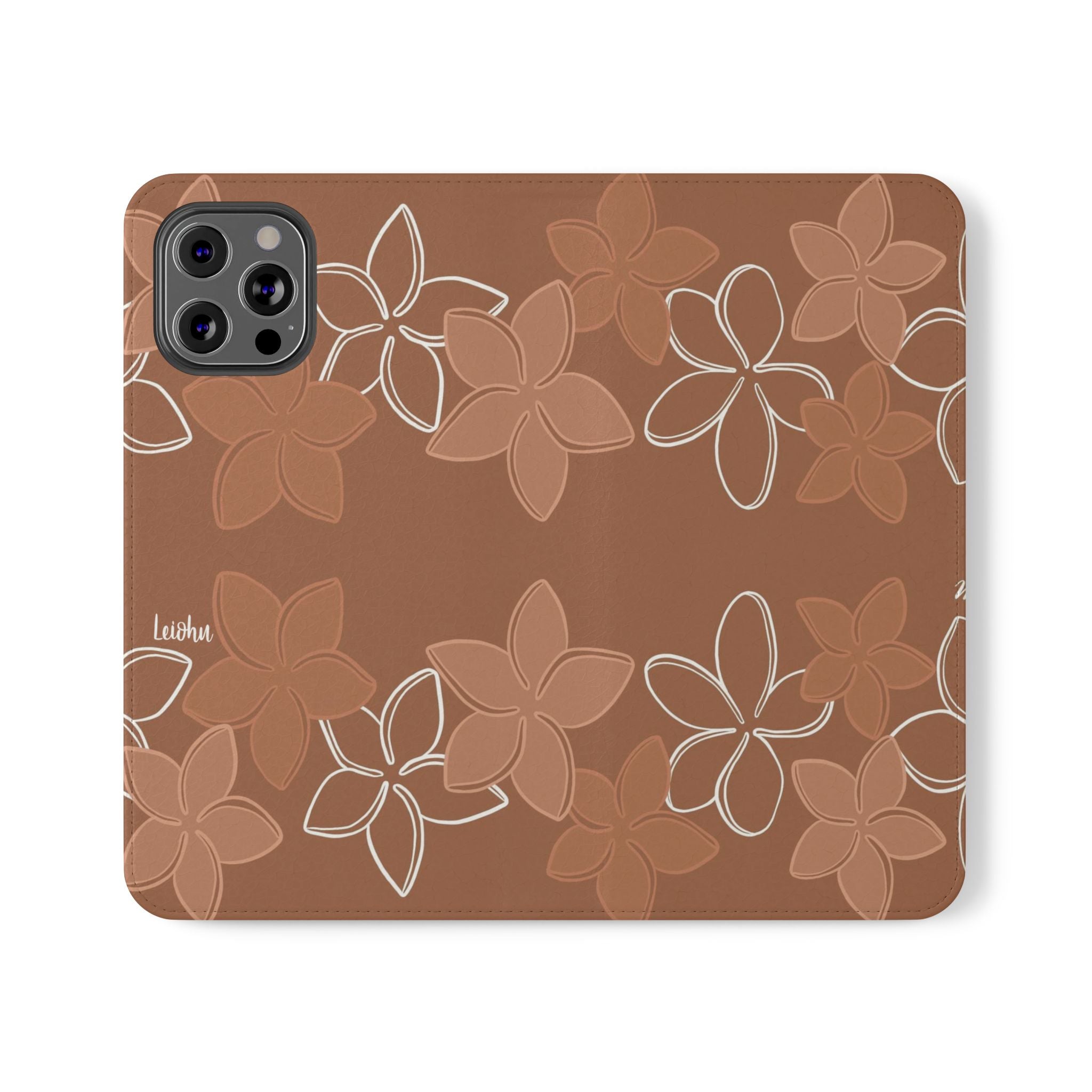 Pua Melia Lei - Mocha - Folio Case - LEIOHU DESIGNS