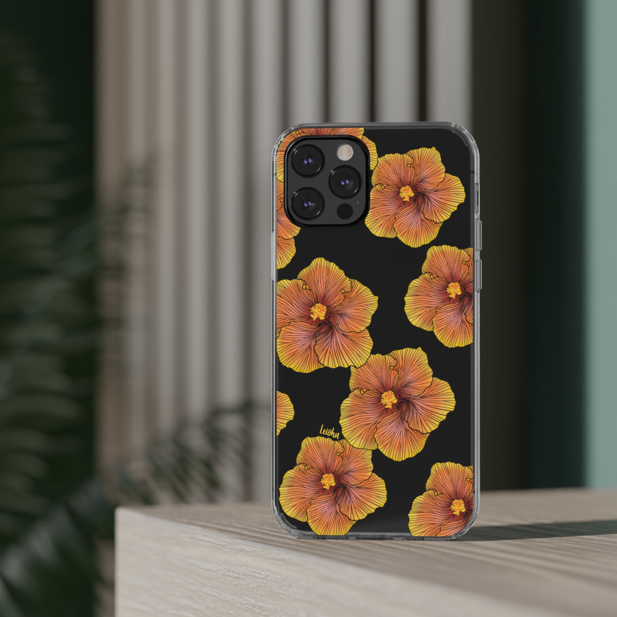 Sunrise Hibiscus - Clear Case - LEIOHU DESIGNS