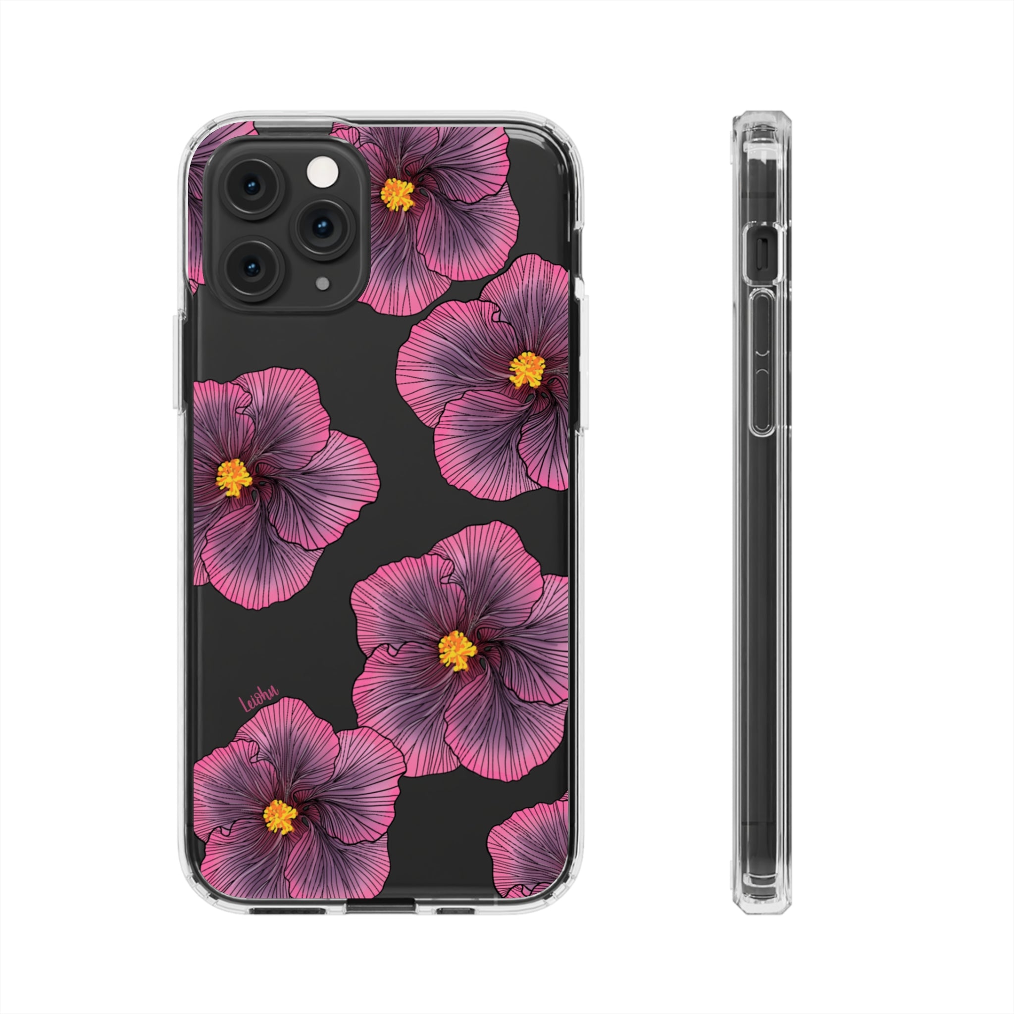 Sunset Hibiscus - Clear Case - LEIOHU DESIGNS