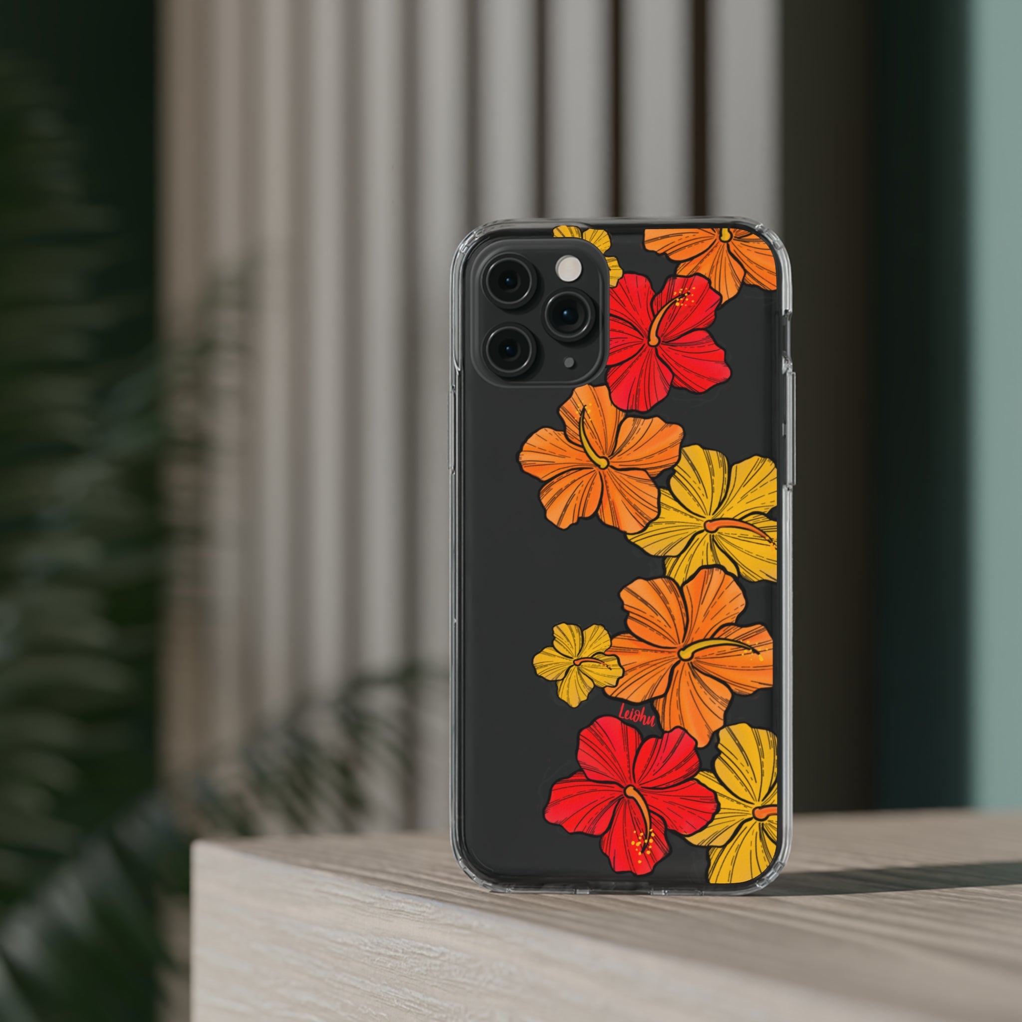 Hibiscus Retro - Clear Case - LEIOHU DESIGNS