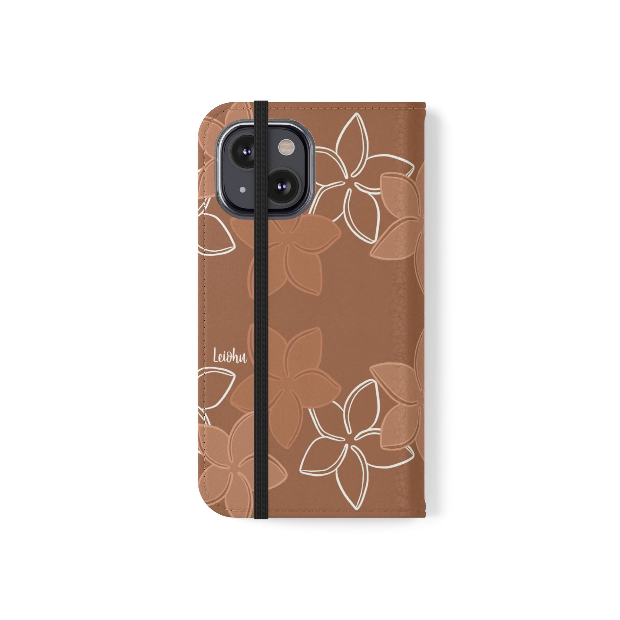 Pua Melia Lei - Mocha - Folio Case - LEIOHU DESIGNS
