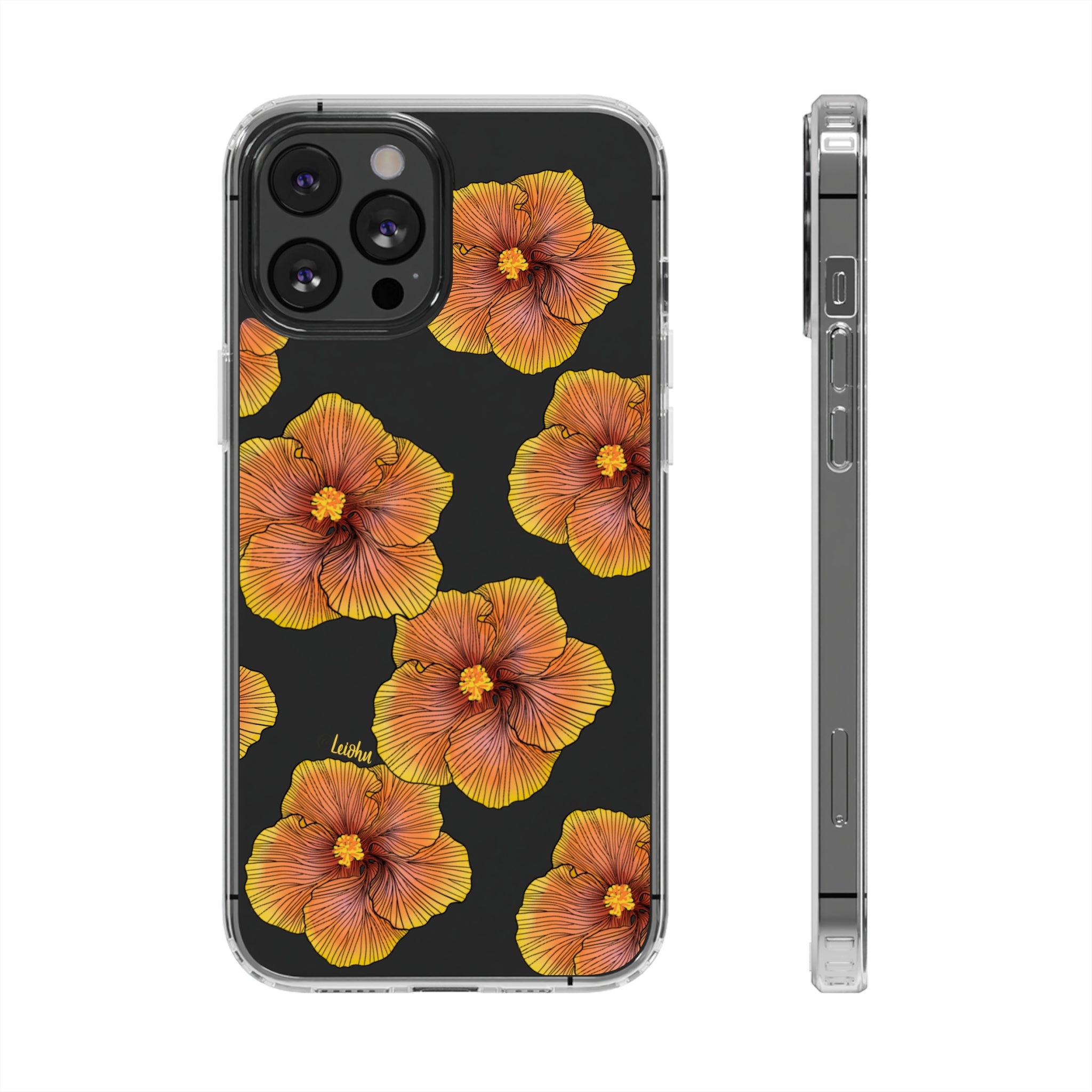 Sunrise Hibiscus - Clear Case - LEIOHU DESIGNS