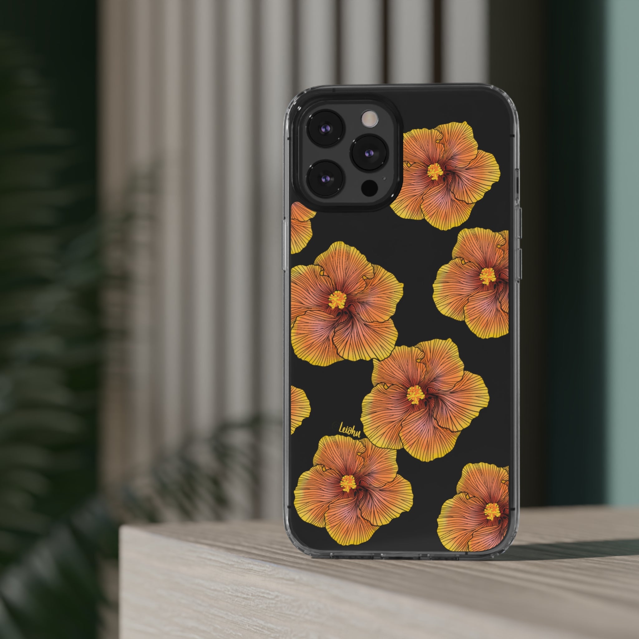 Sunrise Hibiscus - Clear Case - LEIOHU DESIGNS