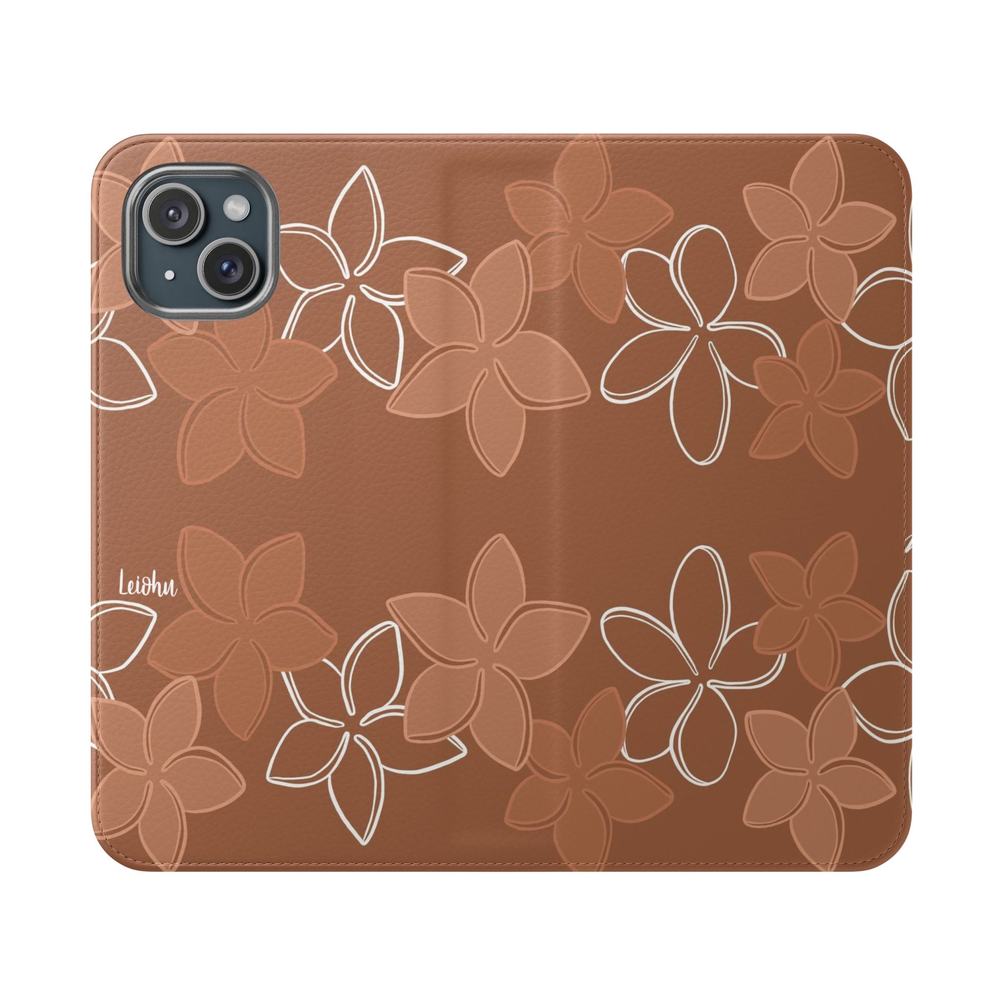 Pua Melia Lei - Mocha - Folio Case - LEIOHU DESIGNS