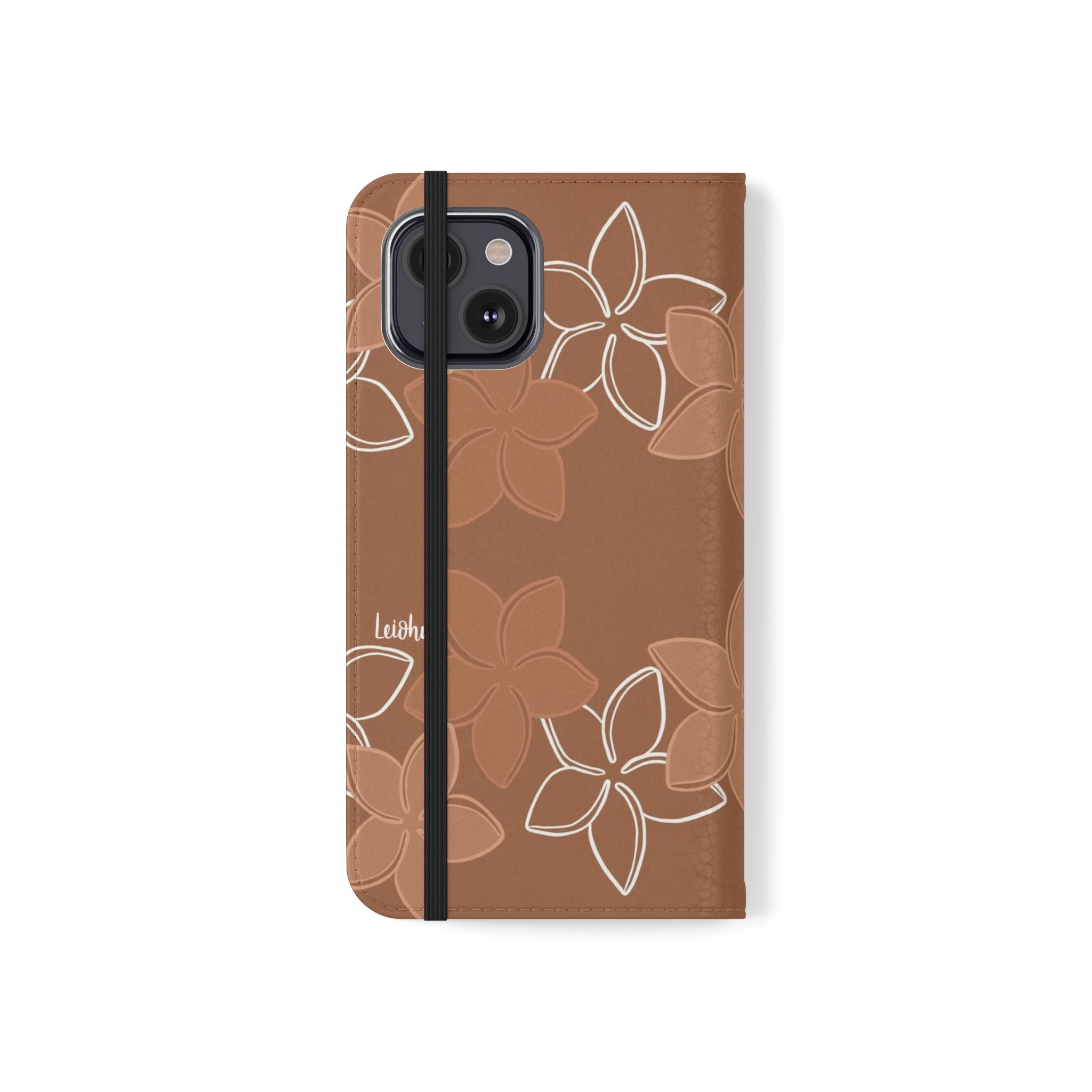 Pua Melia Lei - Mocha - Folio Case - LEIOHU DESIGNS