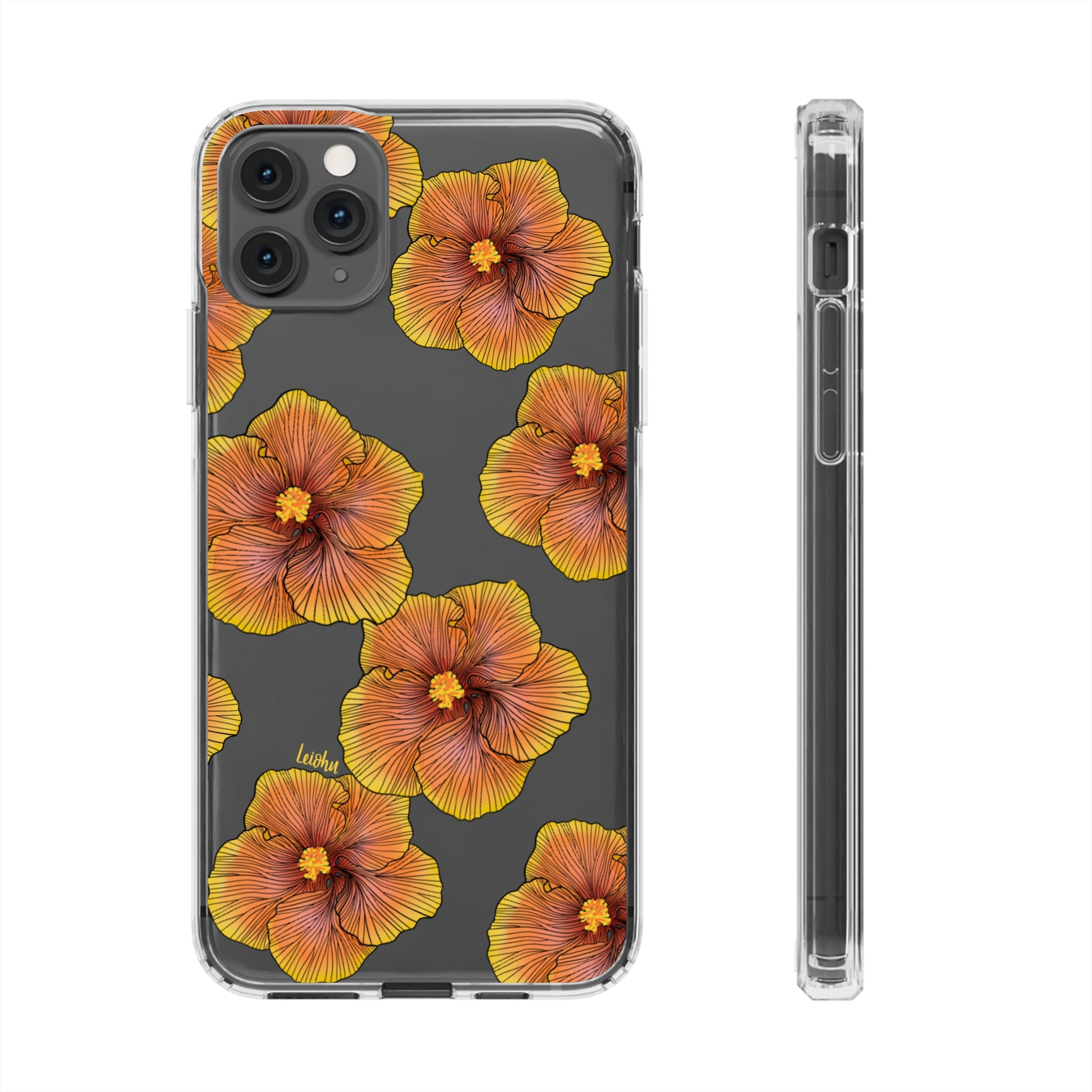 Sunrise Hibiscus - Clear Case - LEIOHU DESIGNS