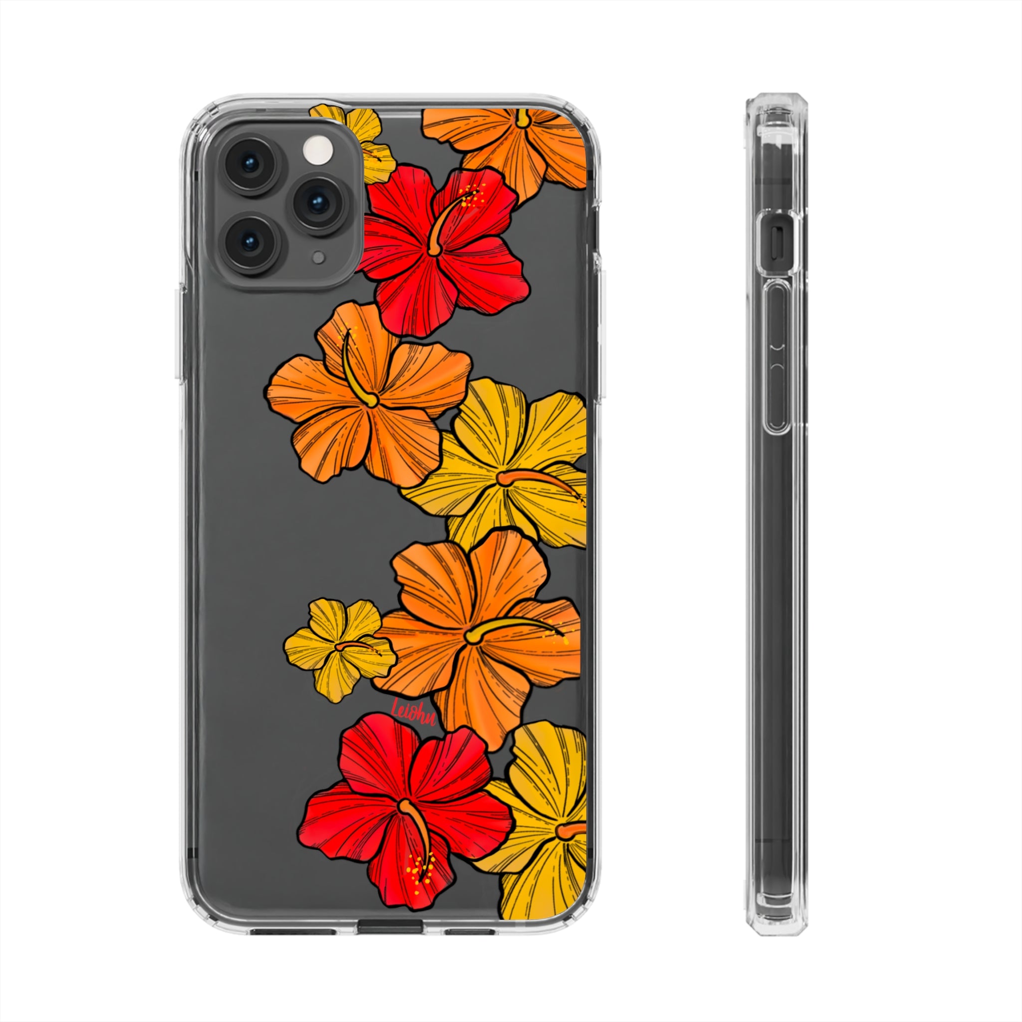 Hibiscus Retro - Clear Case - LEIOHU DESIGNS