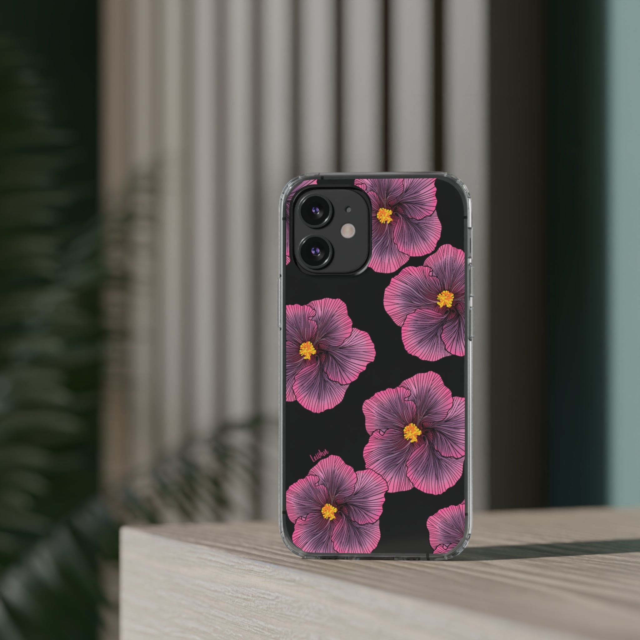 Sunset Hibiscus - Clear Case - LEIOHU DESIGNS