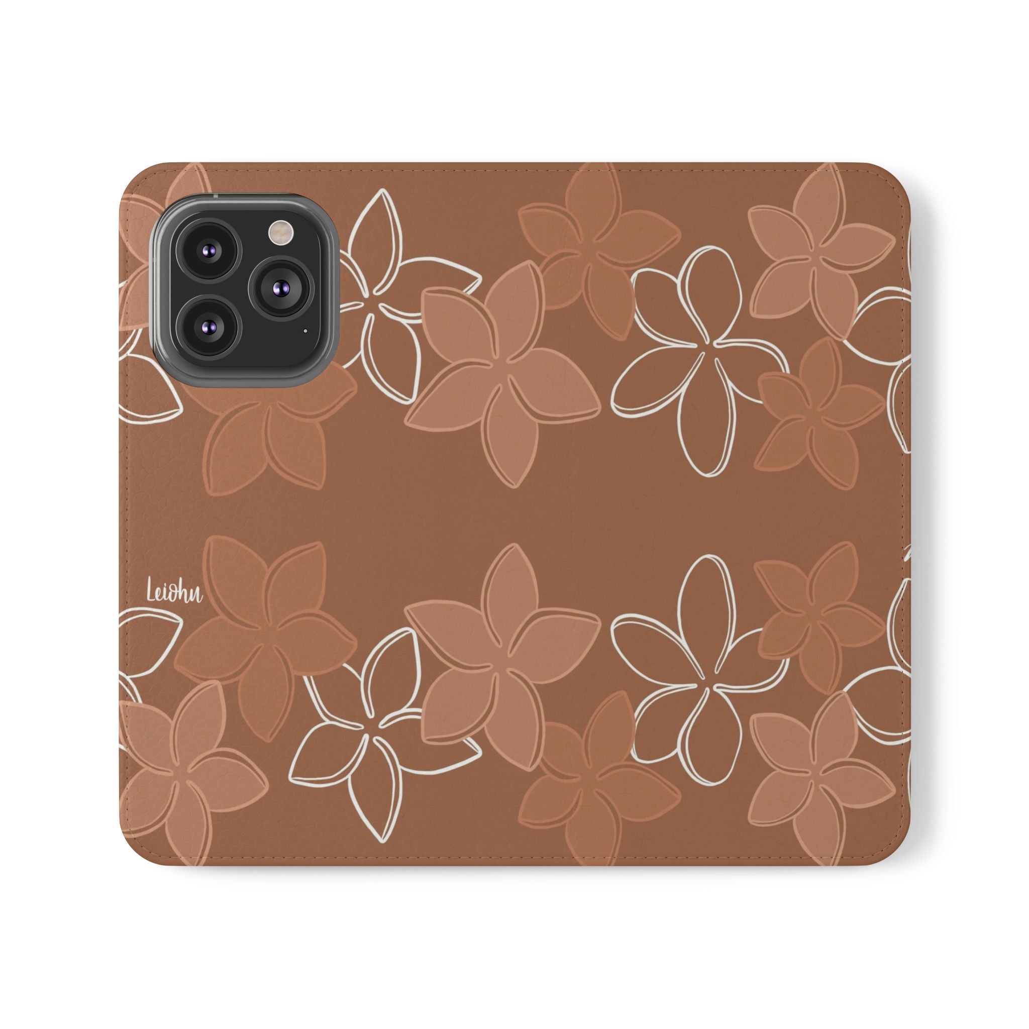 Pua Melia Lei - Mocha - Folio Case - LEIOHU DESIGNS