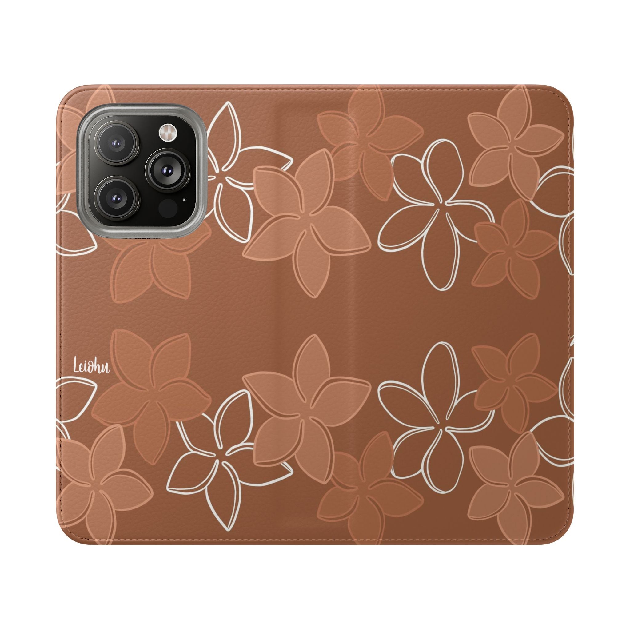 Pua Melia Lei - Mocha - Folio Case - LEIOHU DESIGNS