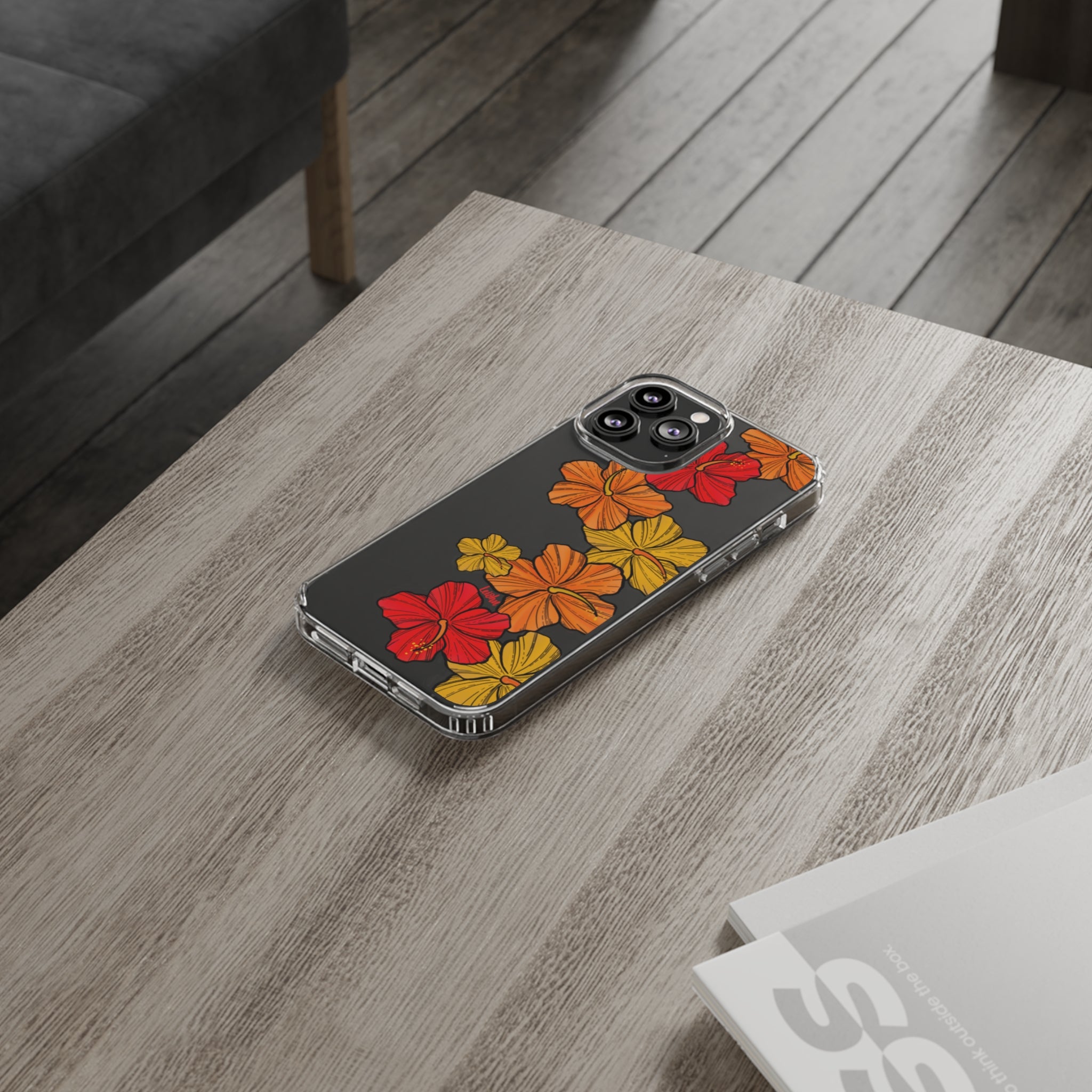Hibiscus Retro - Clear Case - LEIOHU DESIGNS