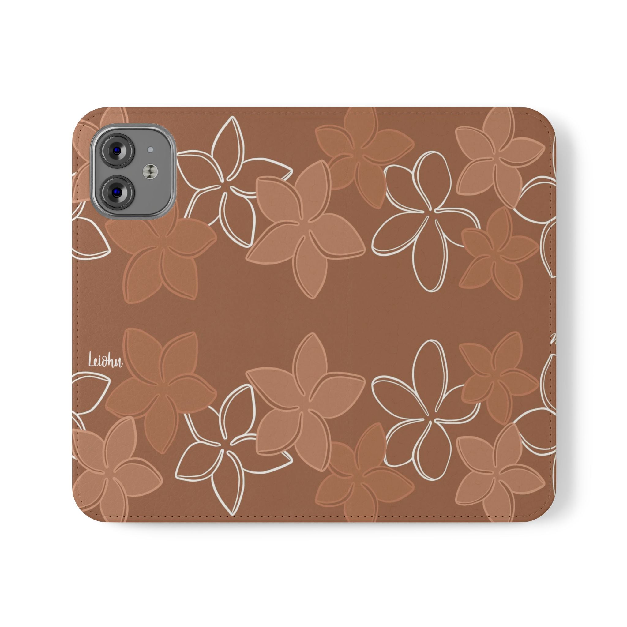 Pua Melia Lei - Mocha - Folio Case - LEIOHU DESIGNS