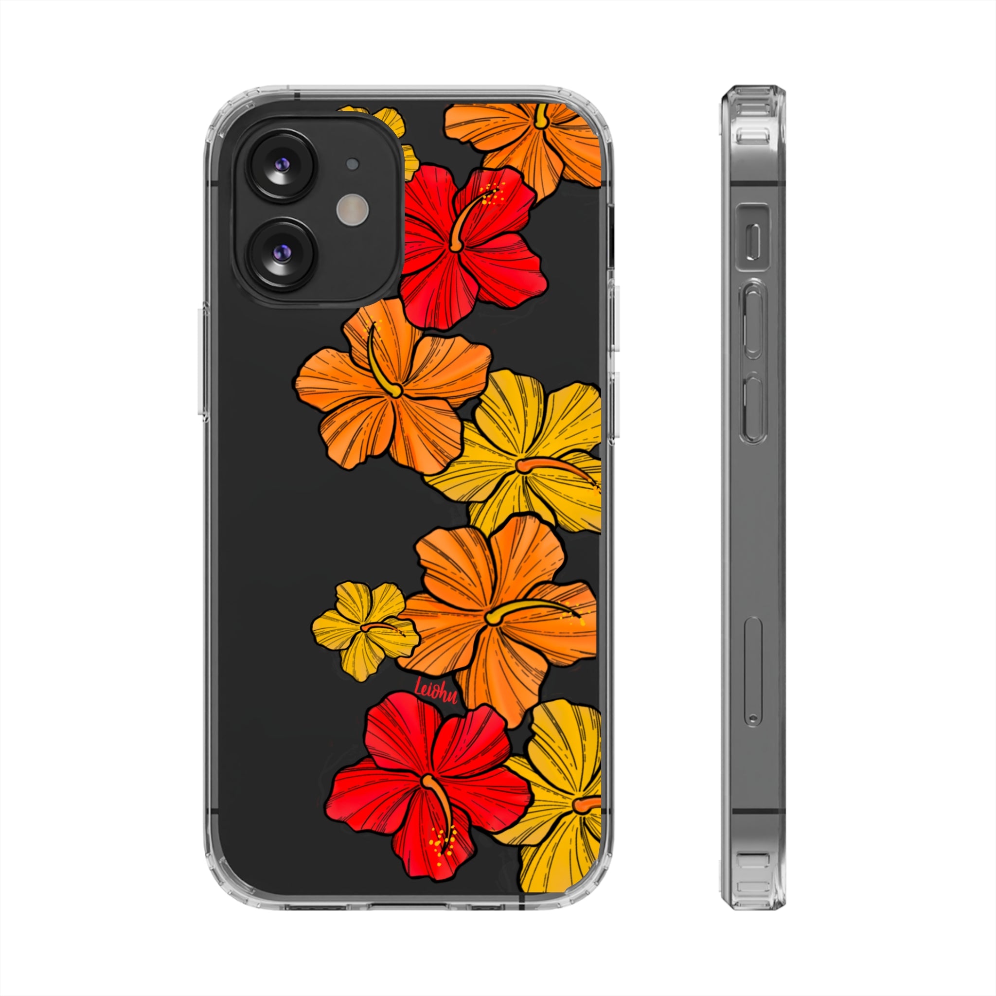 Hibiscus Retro - Clear Case - LEIOHU DESIGNS