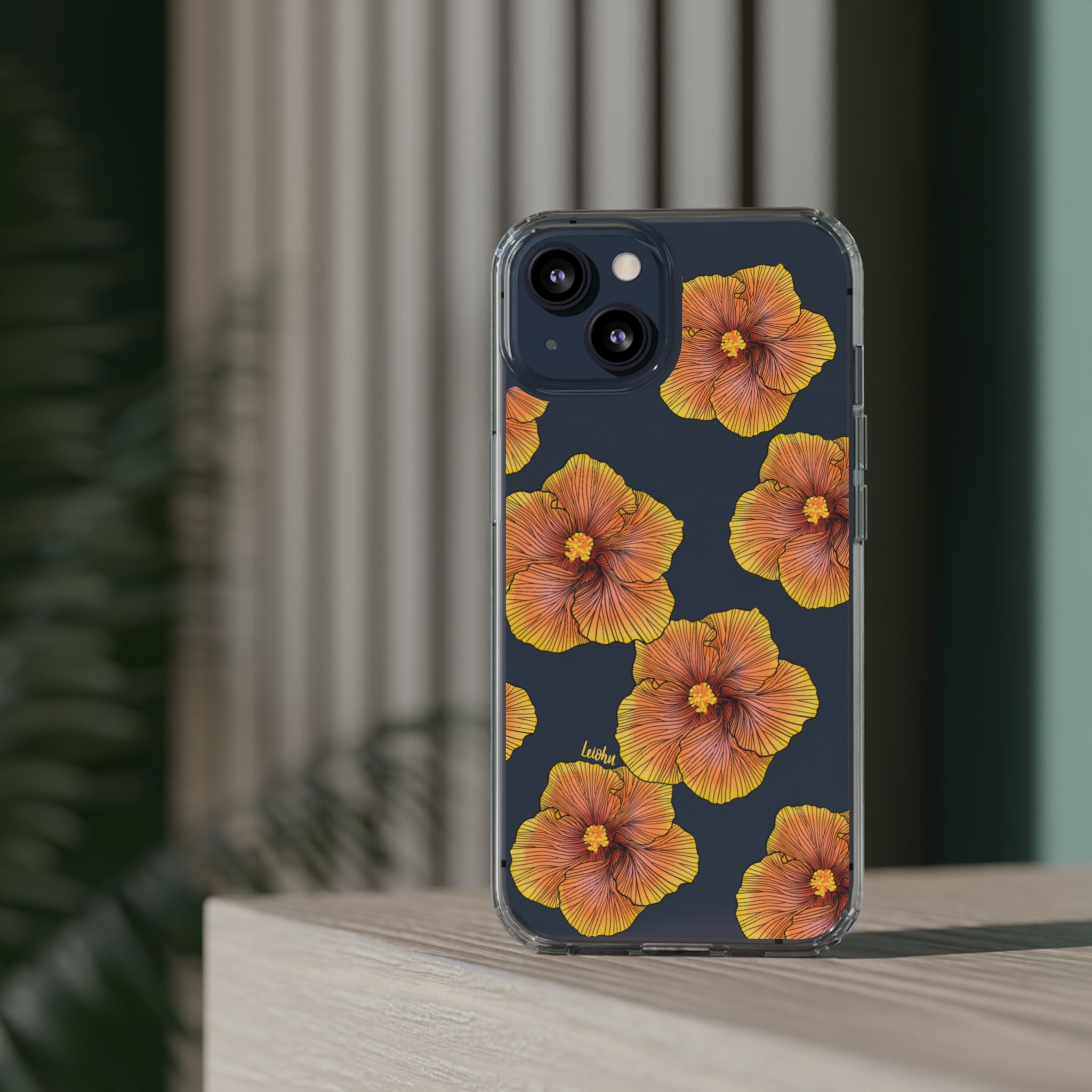 Sunrise Hibiscus - Clear Case - LEIOHU DESIGNS