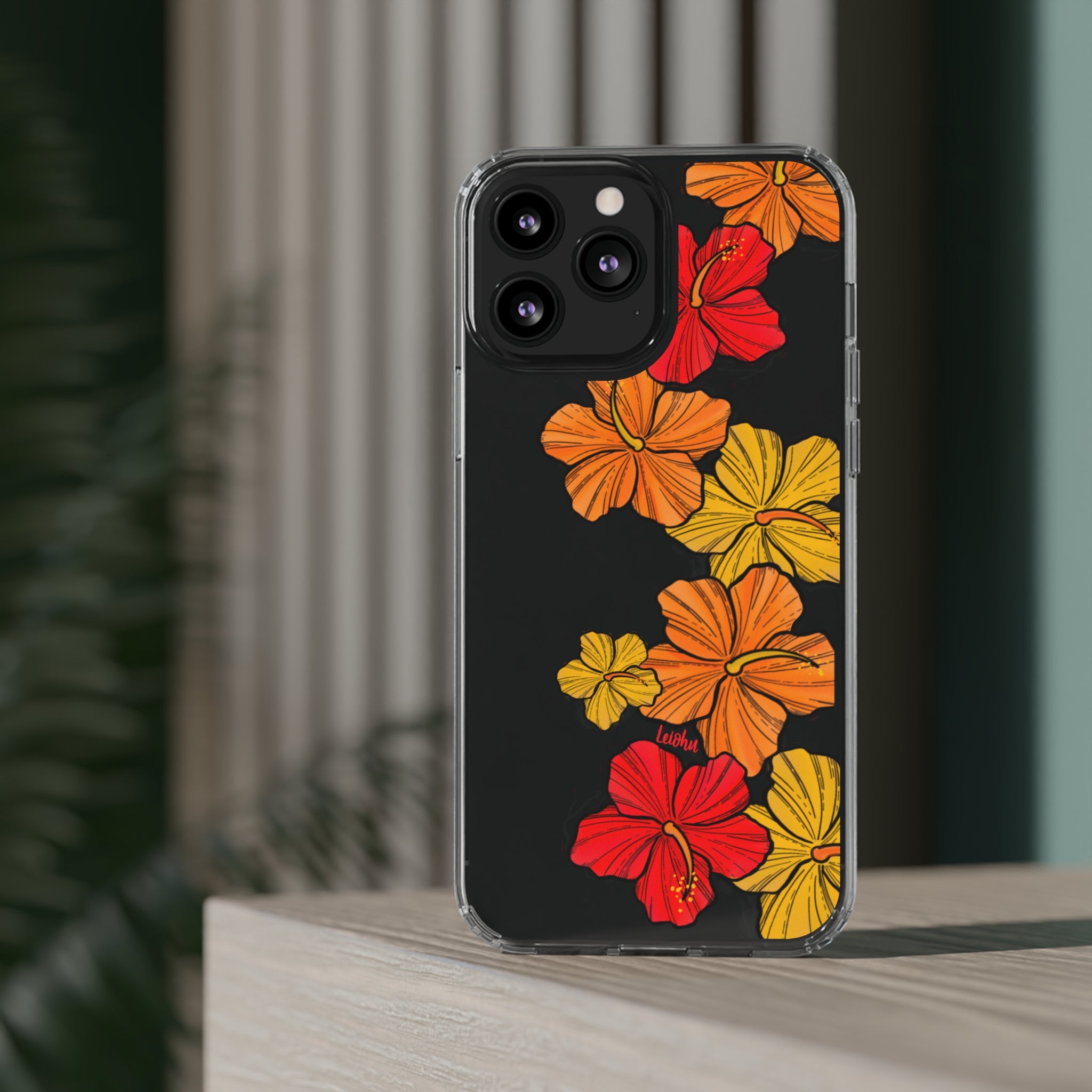 Hibiscus Retro - Clear Case - LEIOHU DESIGNS