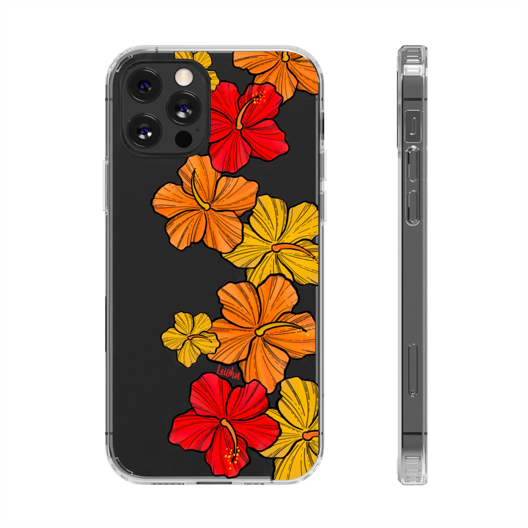 Hibiscus Retro - Clear Case - LEIOHU DESIGNS