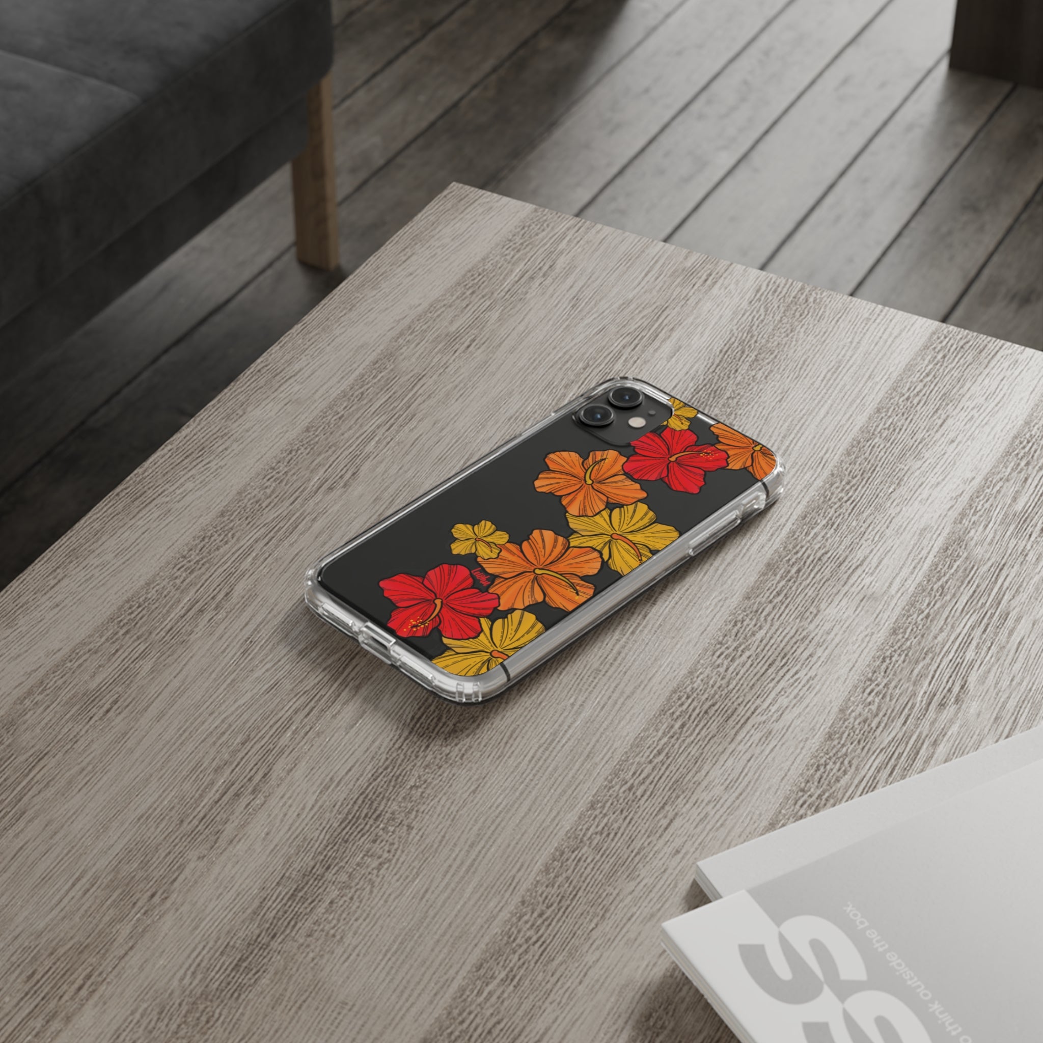 Hibiscus Retro - Clear Case - LEIOHU DESIGNS