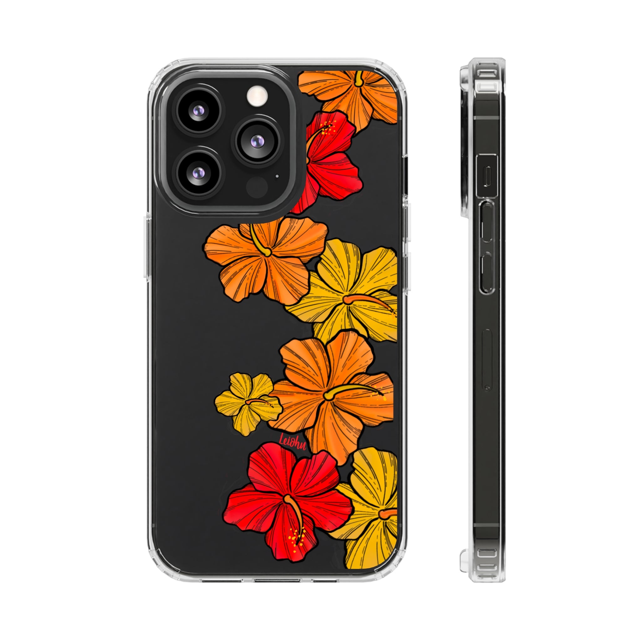 Hibiscus Retro - Clear Case - LEIOHU DESIGNS