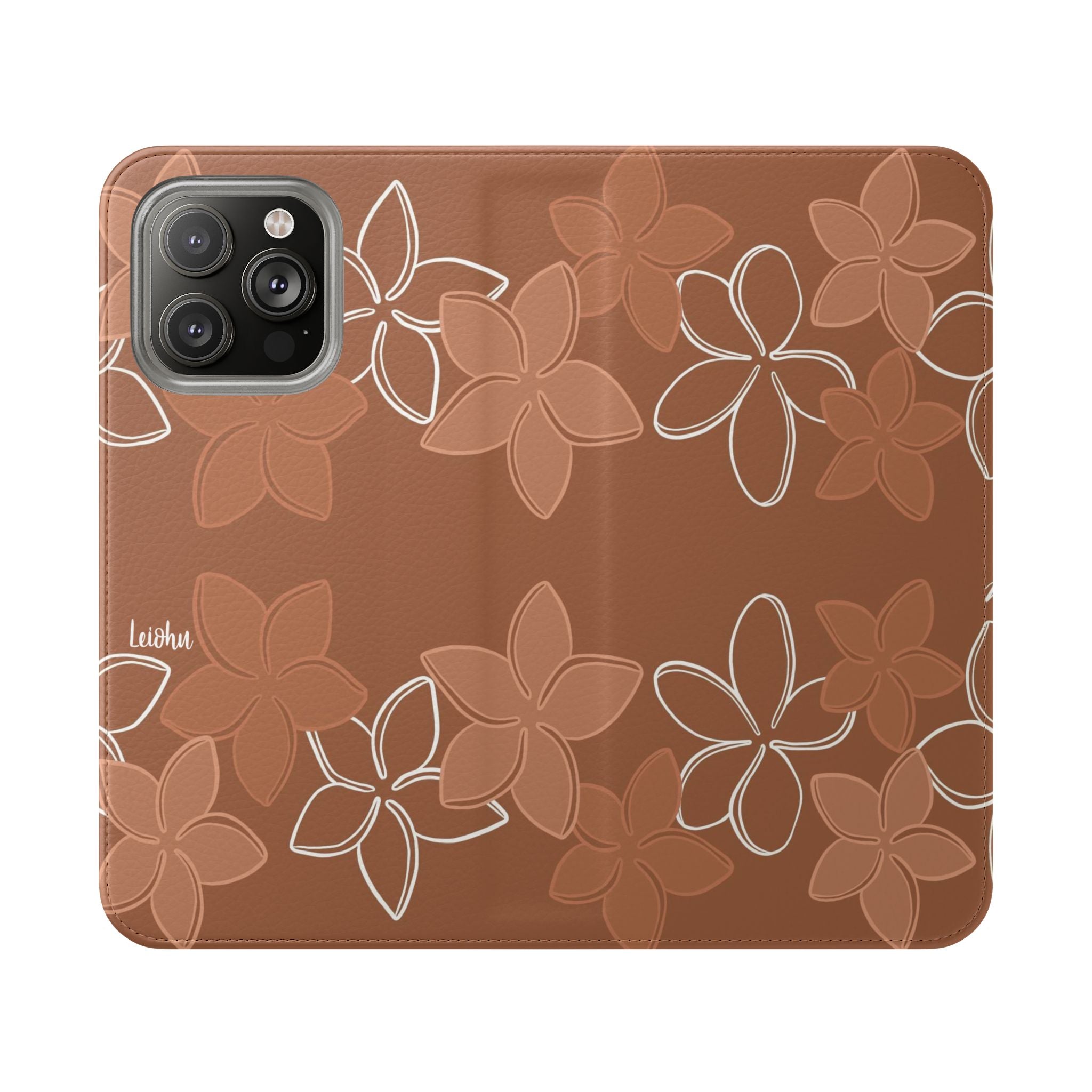 Pua Melia Lei - Mocha - Folio Case - LEIOHU DESIGNS