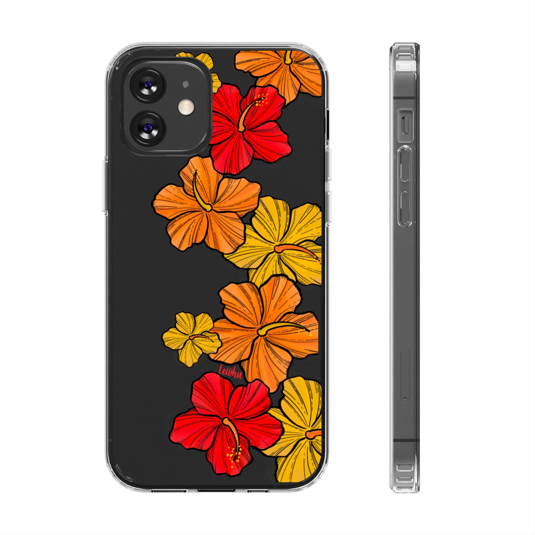 Hibiscus Retro - Clear Case - LEIOHU DESIGNS