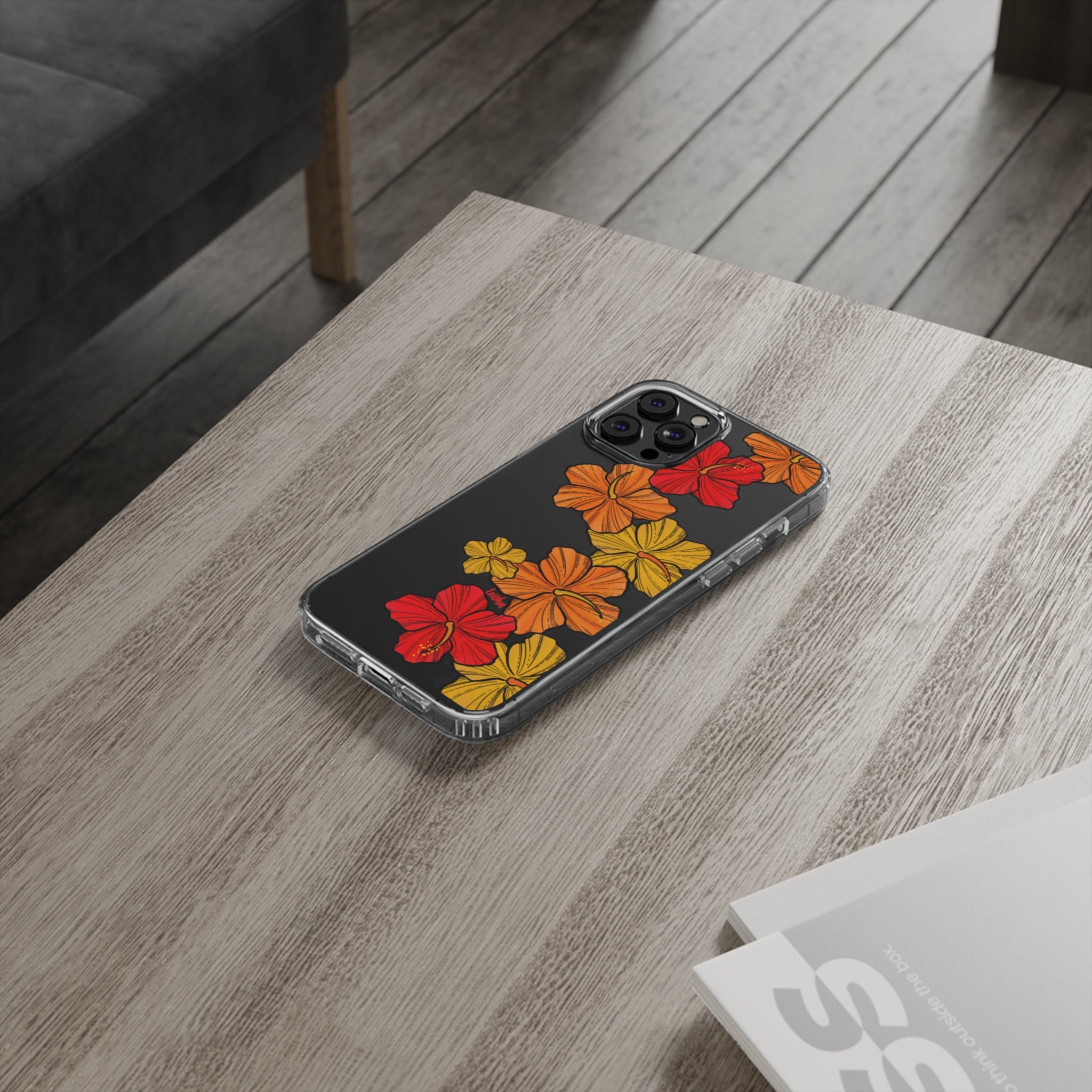 Hibiscus Retro - Clear Case - LEIOHU DESIGNS