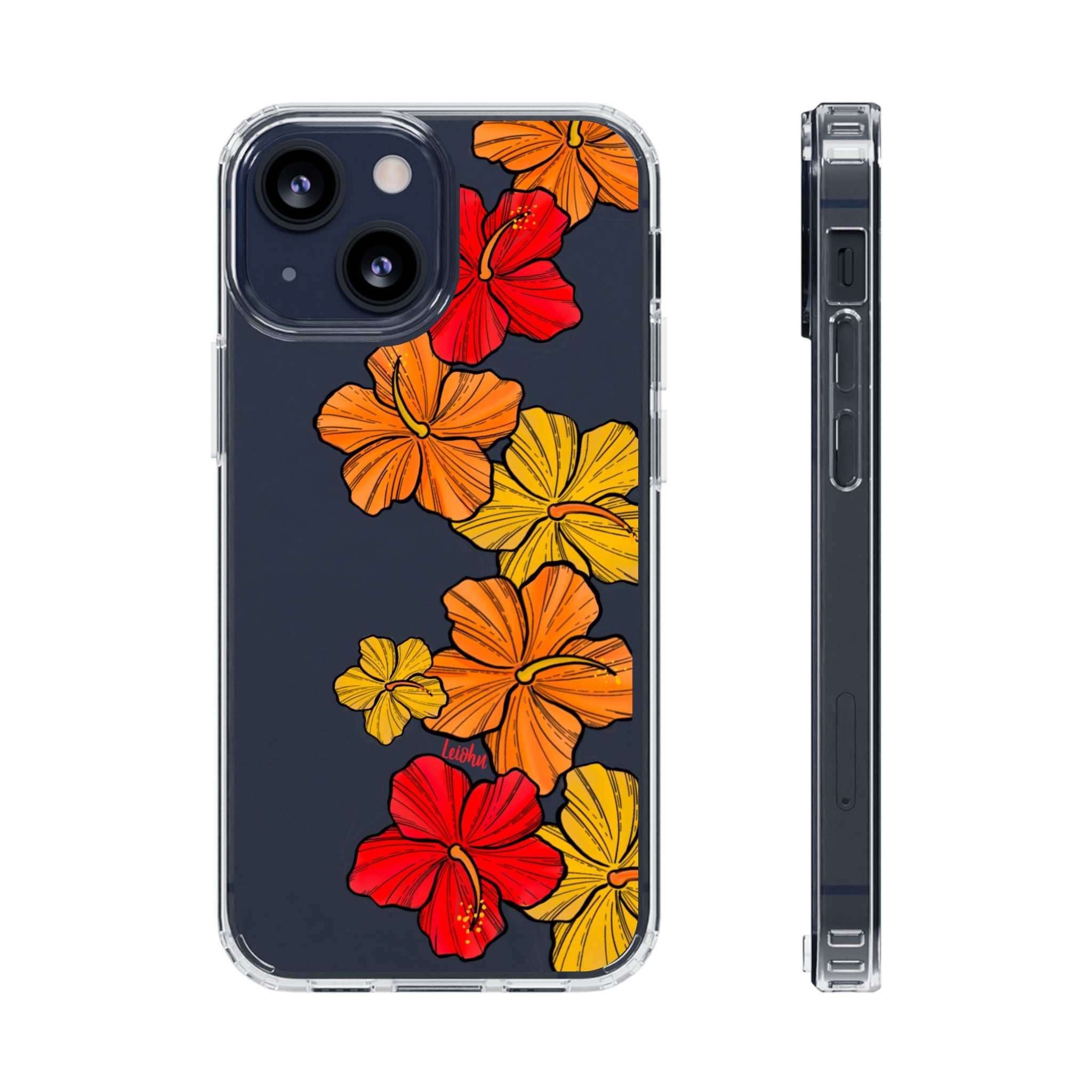 Hibiscus Retro - Clear Case - LEIOHU DESIGNS