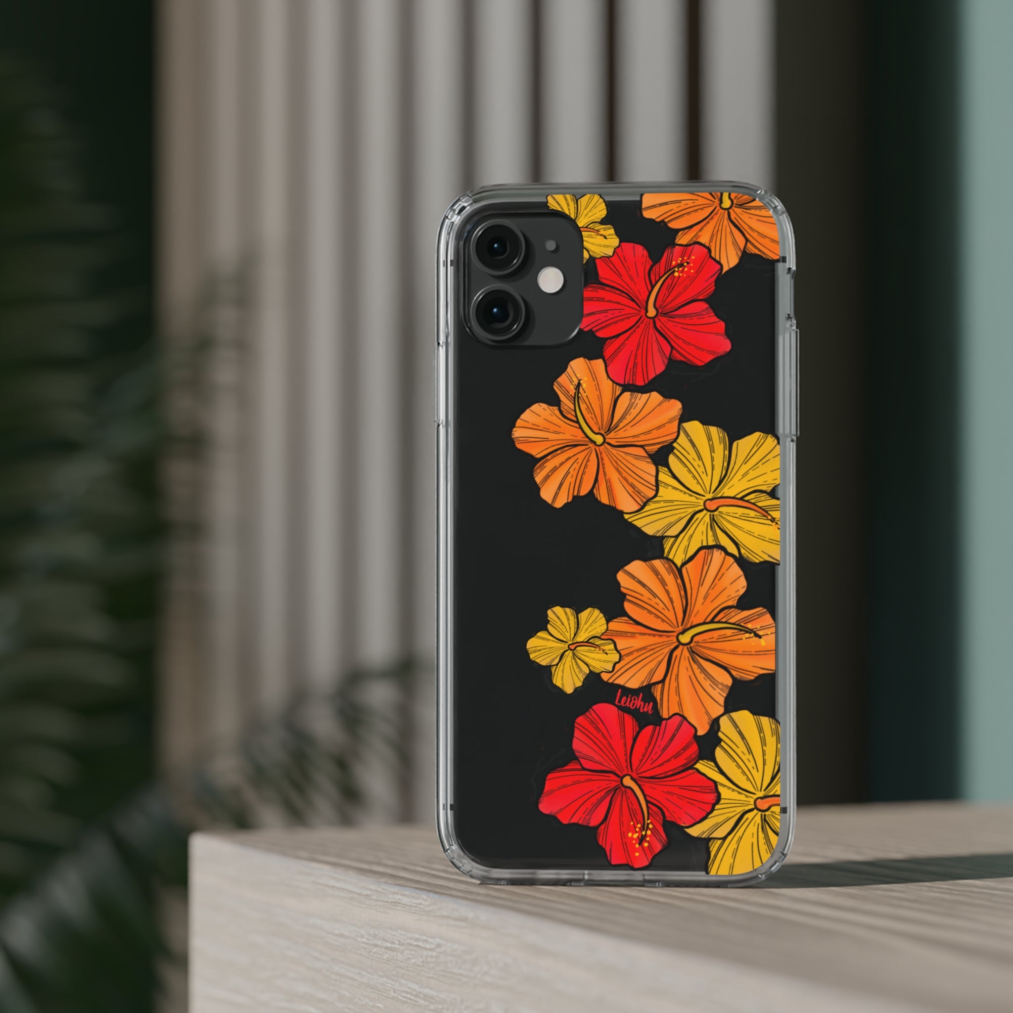 Hibiscus Retro - Clear Case - LEIOHU DESIGNS