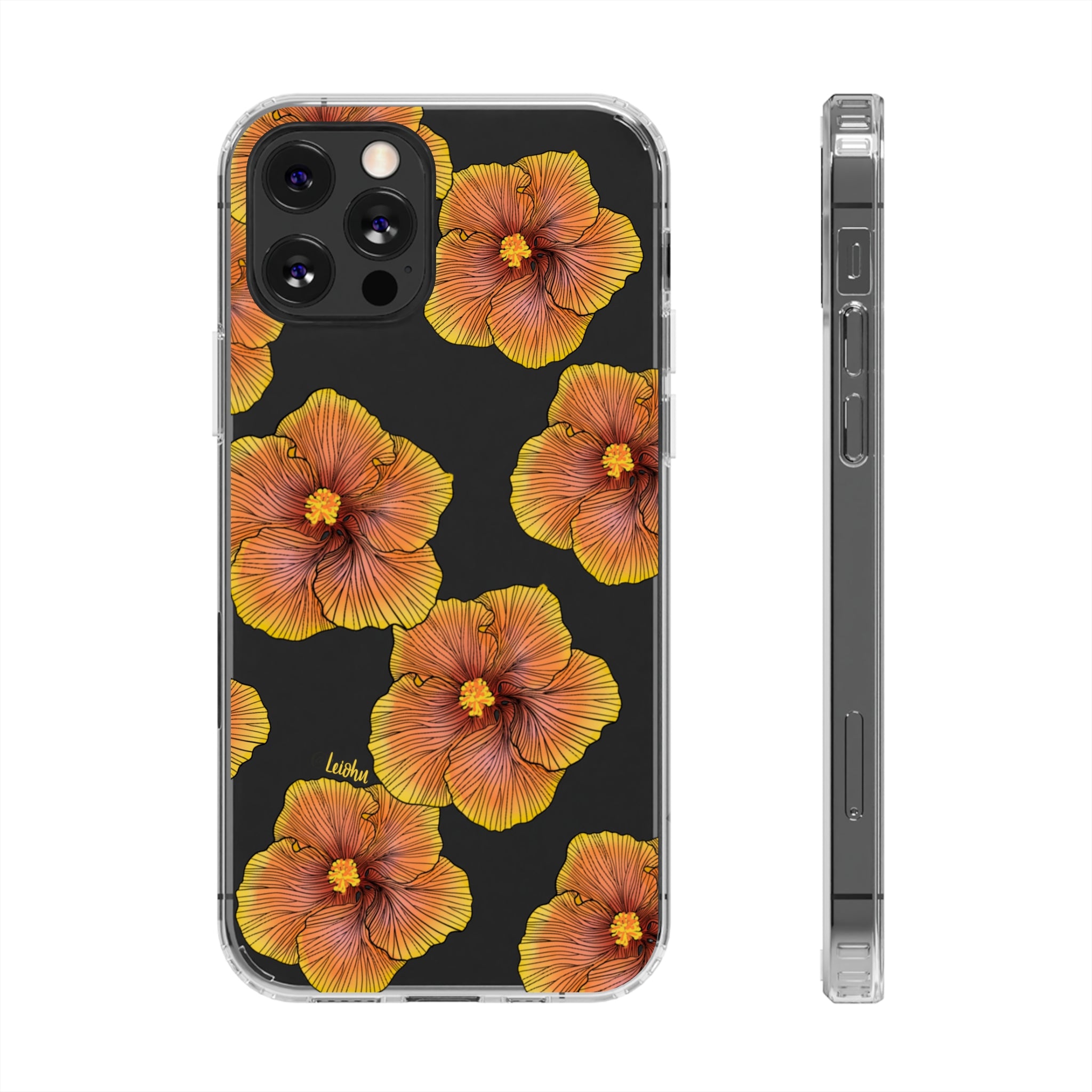 Sunrise Hibiscus - Clear Case - LEIOHU DESIGNS