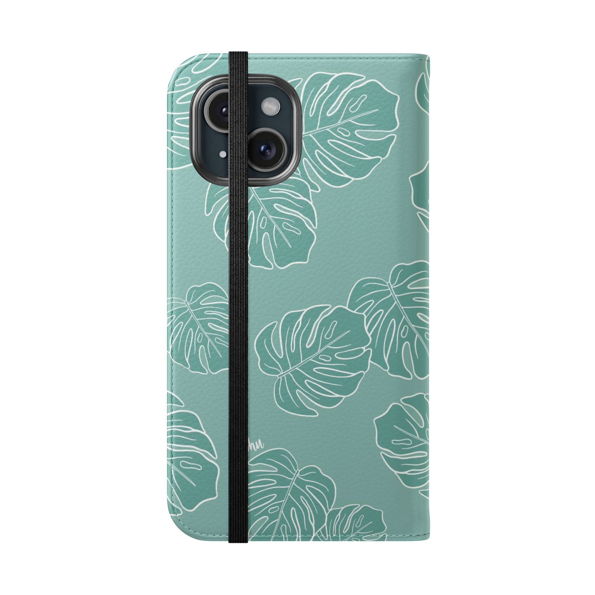 Monstera - Teal - Folio case - LEIOHU DESIGNS