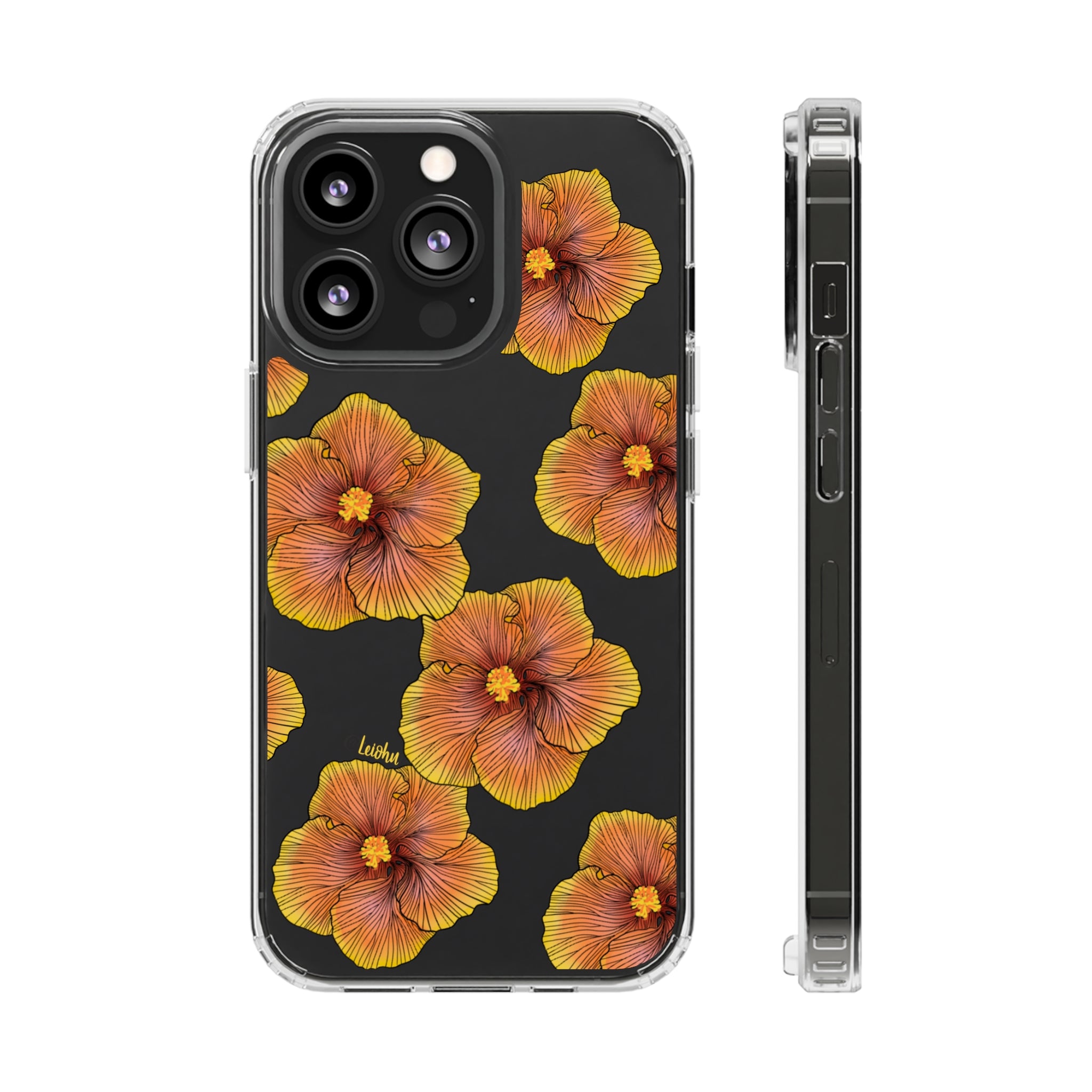 Sunrise Hibiscus - Clear Case - LEIOHU DESIGNS