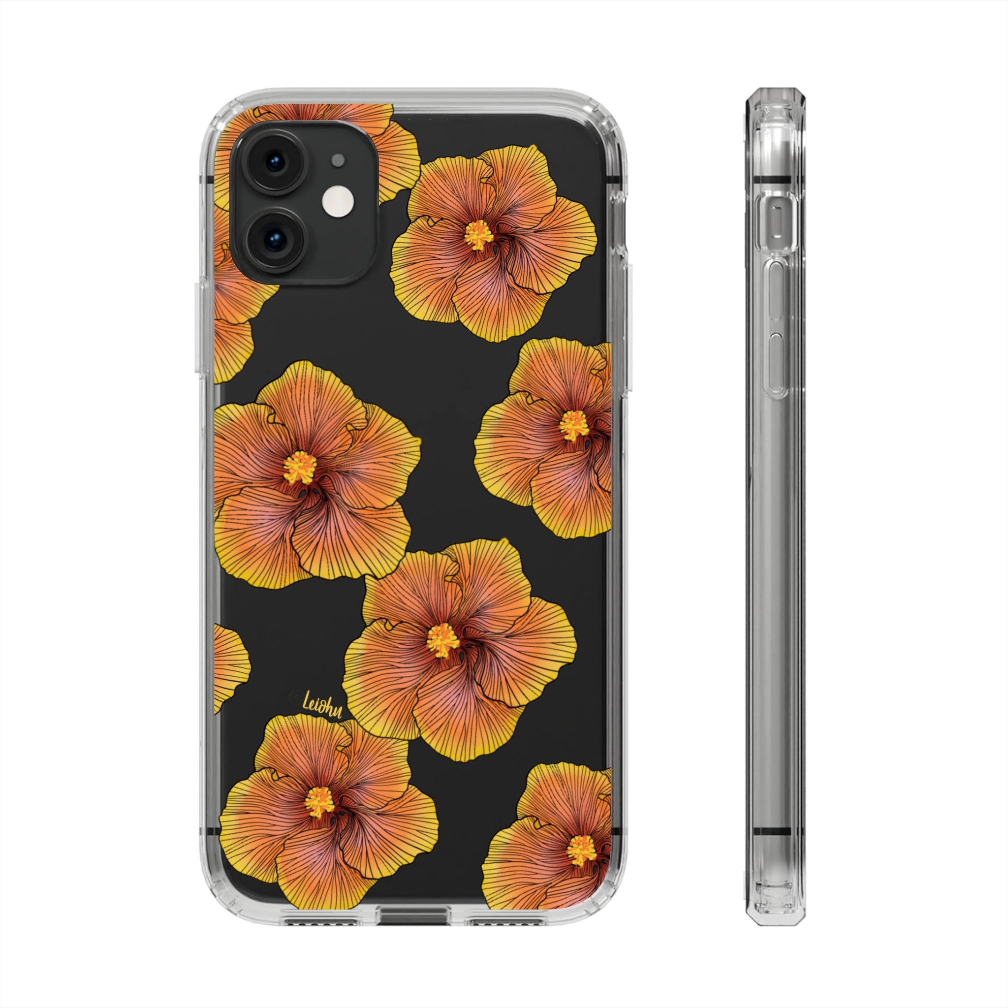 Sunrise Hibiscus - Clear Case - LEIOHU DESIGNS