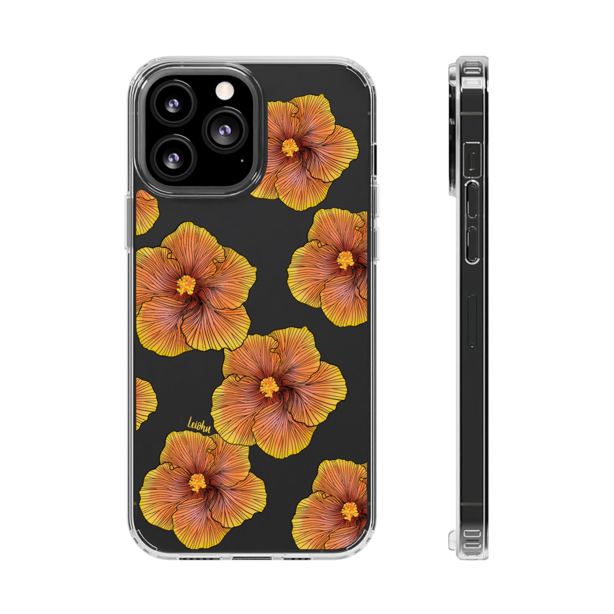 Sunrise Hibiscus - Clear Case - LEIOHU DESIGNS