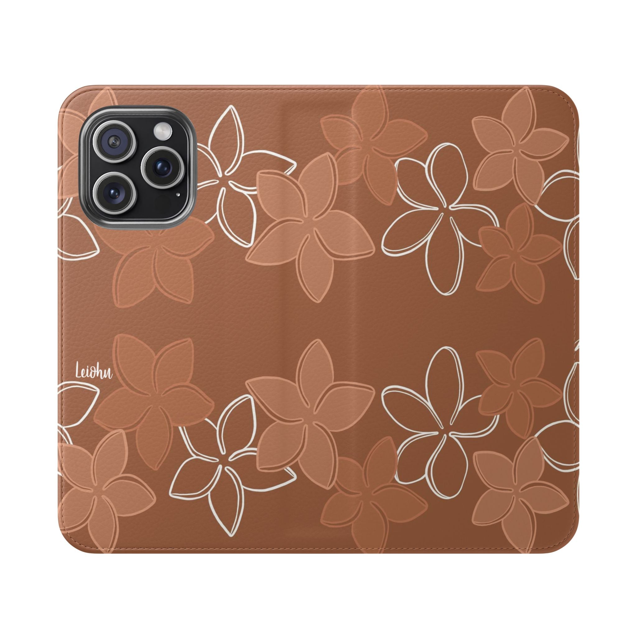 Pua Melia Lei - Mocha - Folio Case - LEIOHU DESIGNS