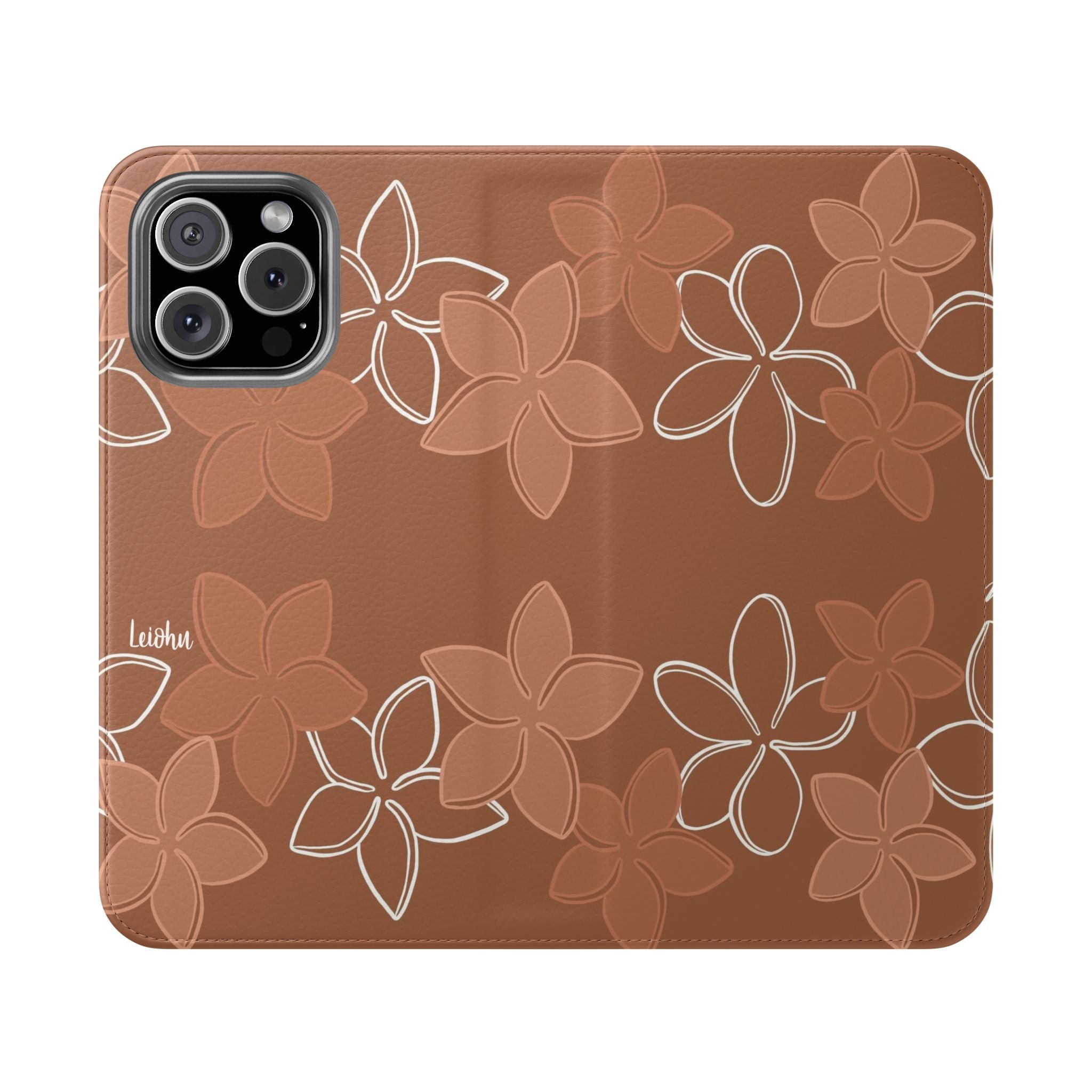 Pua Melia Lei - Mocha - Folio Case - LEIOHU DESIGNS