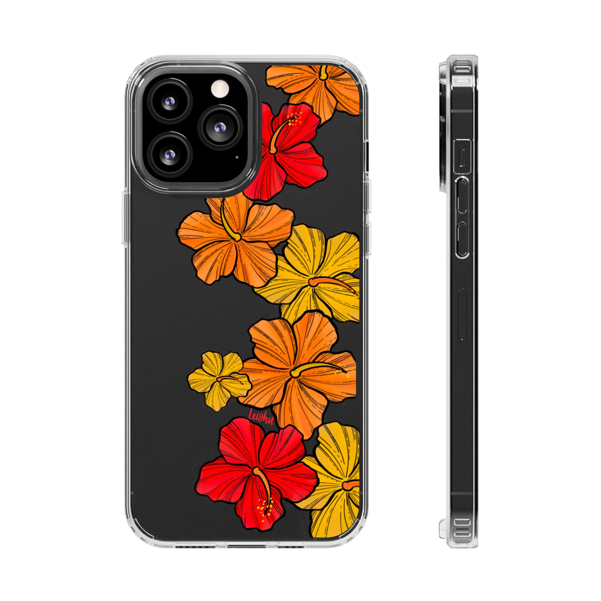 Hibiscus Retro - Clear Case - LEIOHU DESIGNS