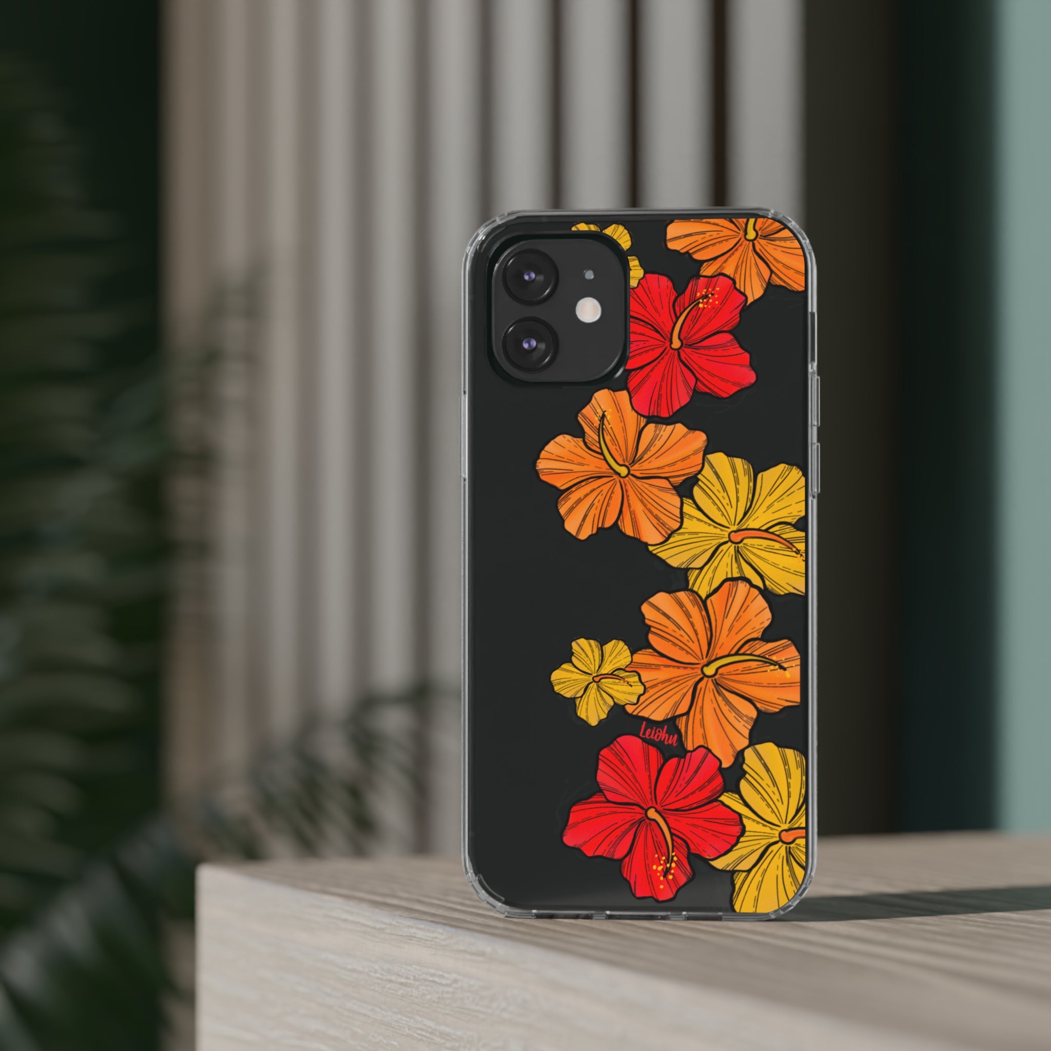 Hibiscus Retro - Clear Case - LEIOHU DESIGNS