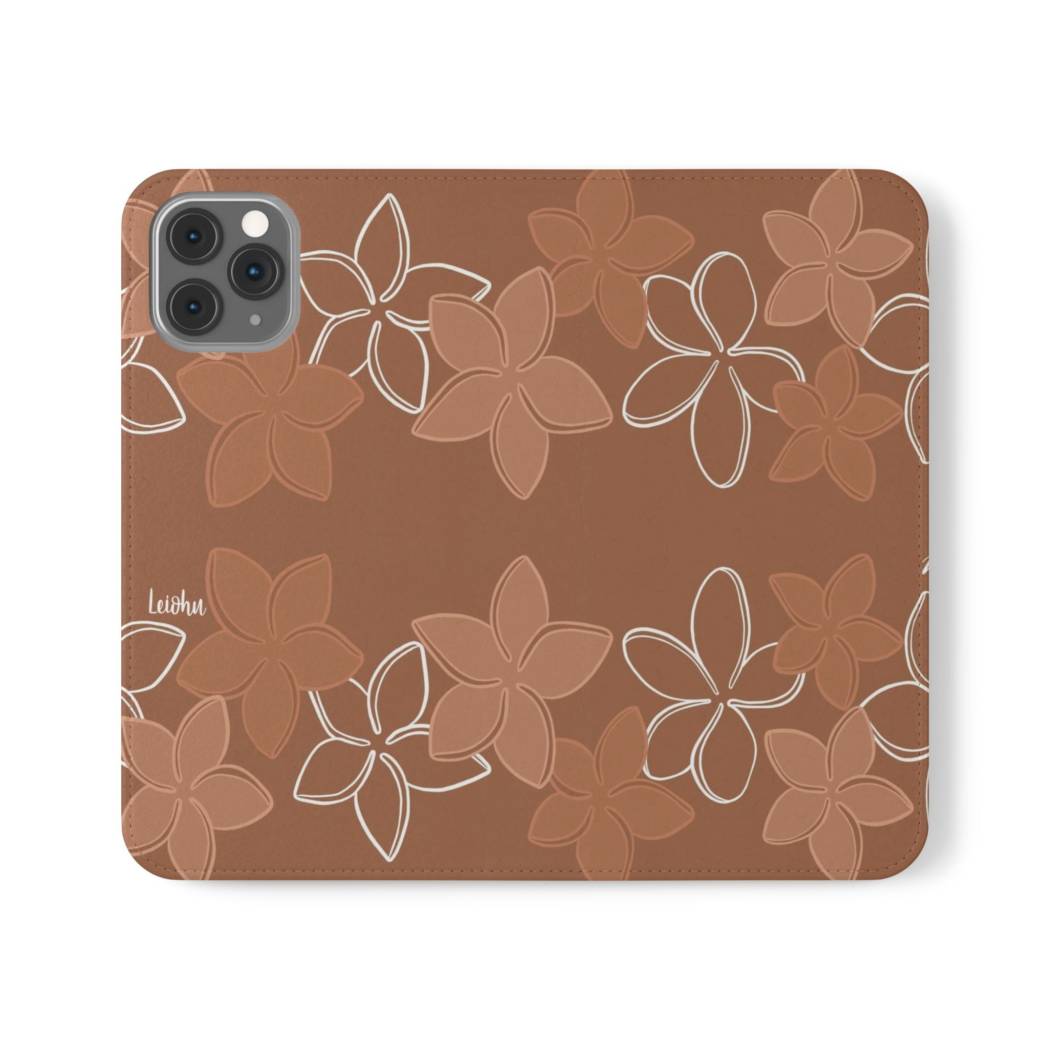 Pua Melia Lei - Mocha - Folio Case - LEIOHU DESIGNS
