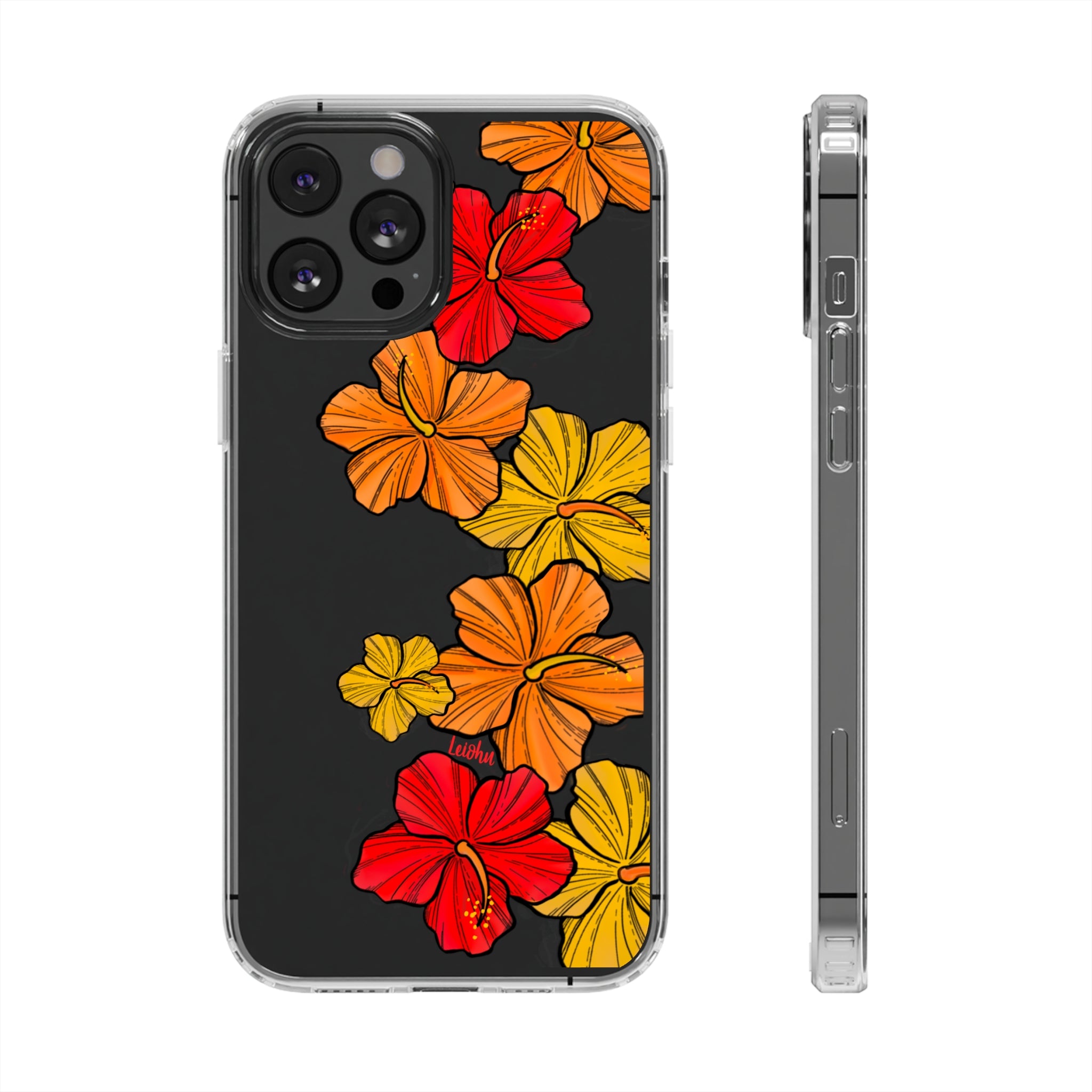 Hibiscus Retro - Clear Case - LEIOHU DESIGNS