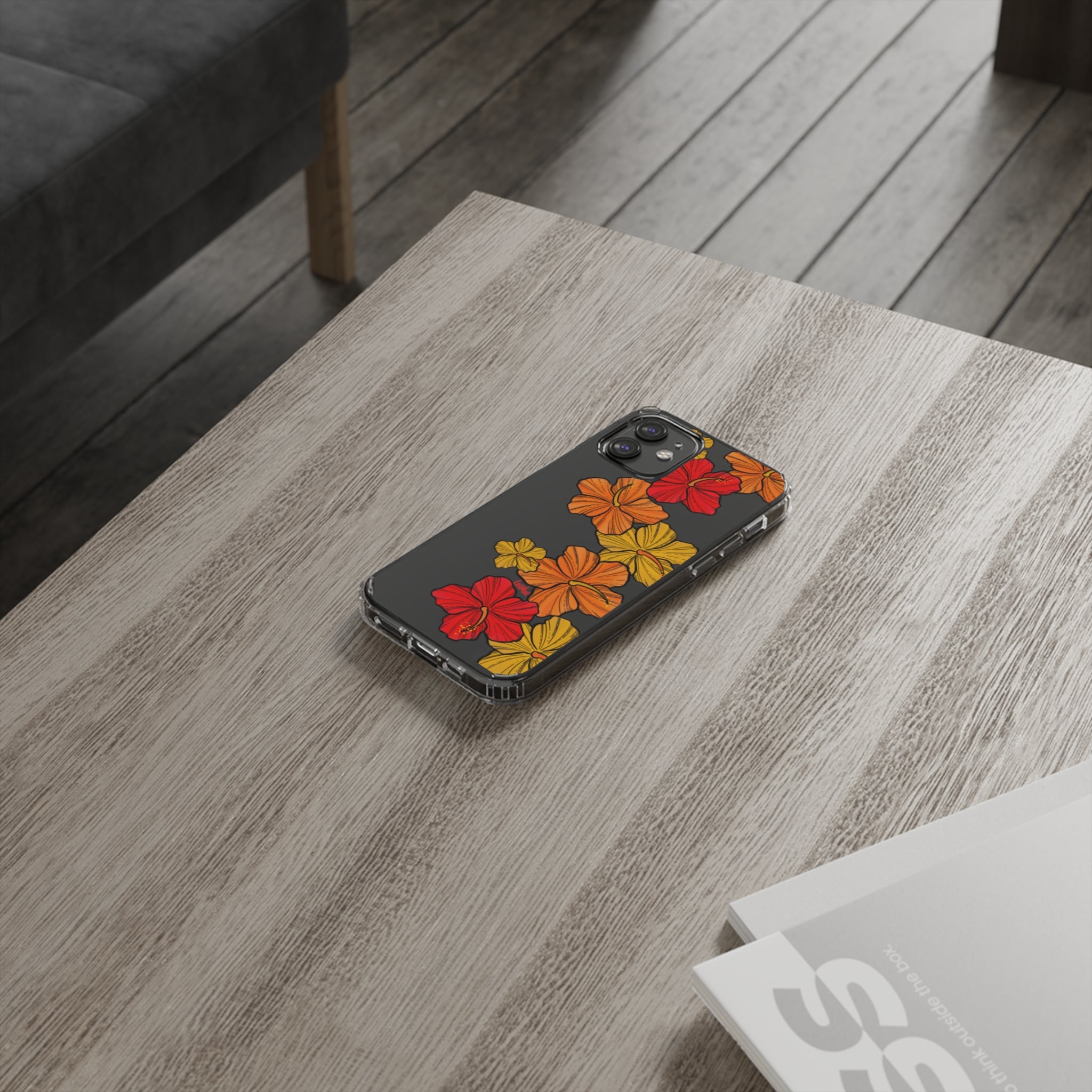 Hibiscus Retro - Clear Case - LEIOHU DESIGNS