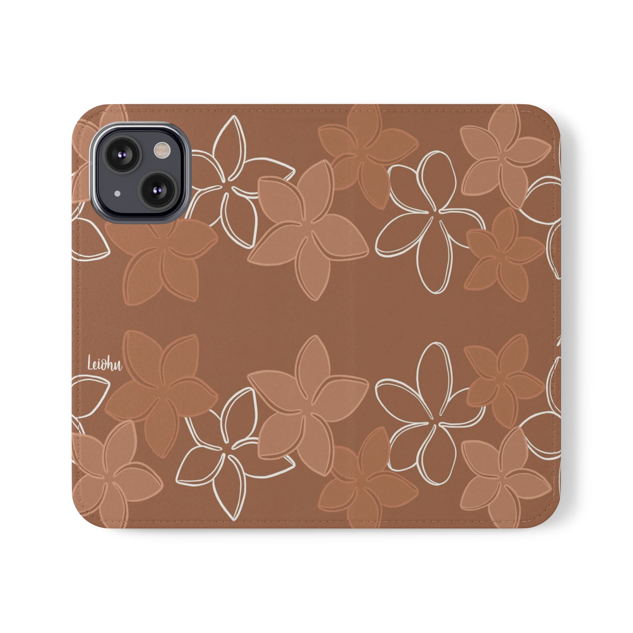 Pua Melia Lei - Mocha - Folio Case - LEIOHU DESIGNS