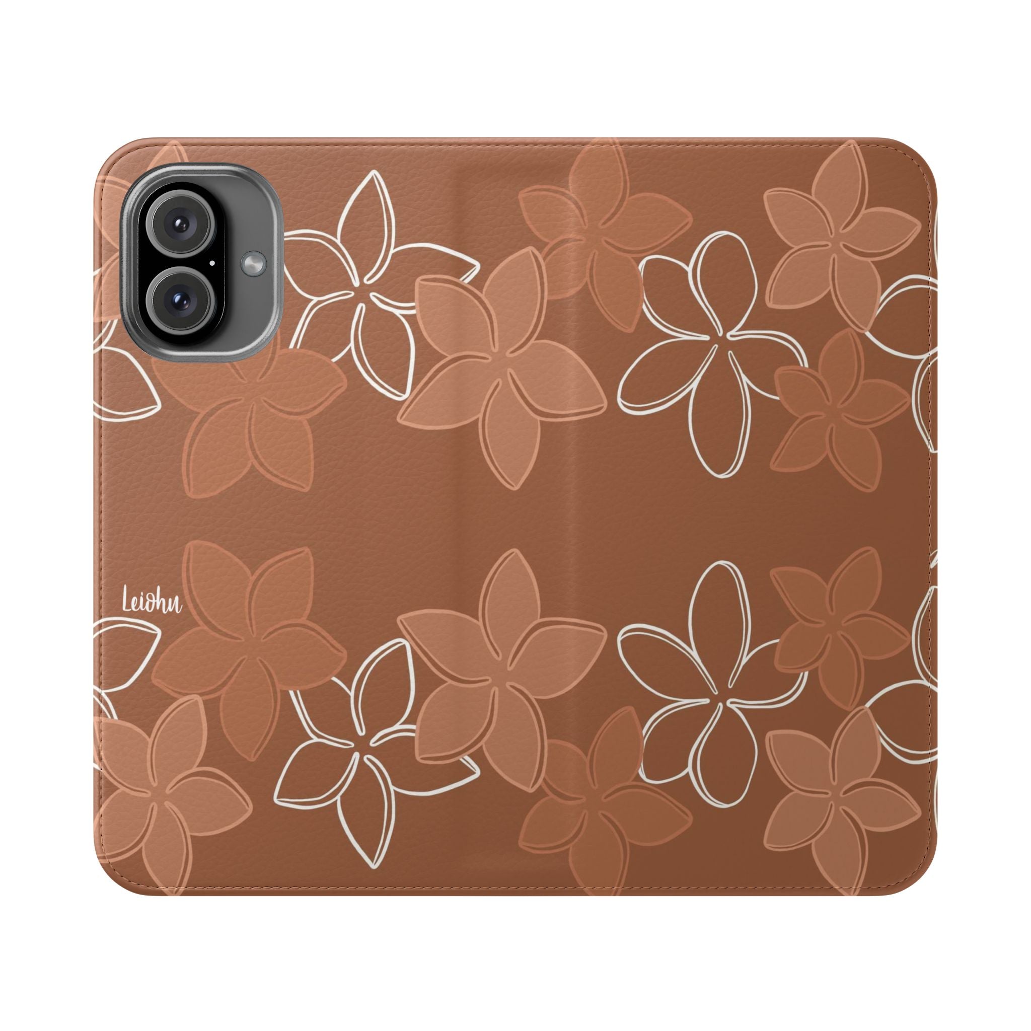 Pua Melia Lei - Mocha - Folio Case - LEIOHU DESIGNS
