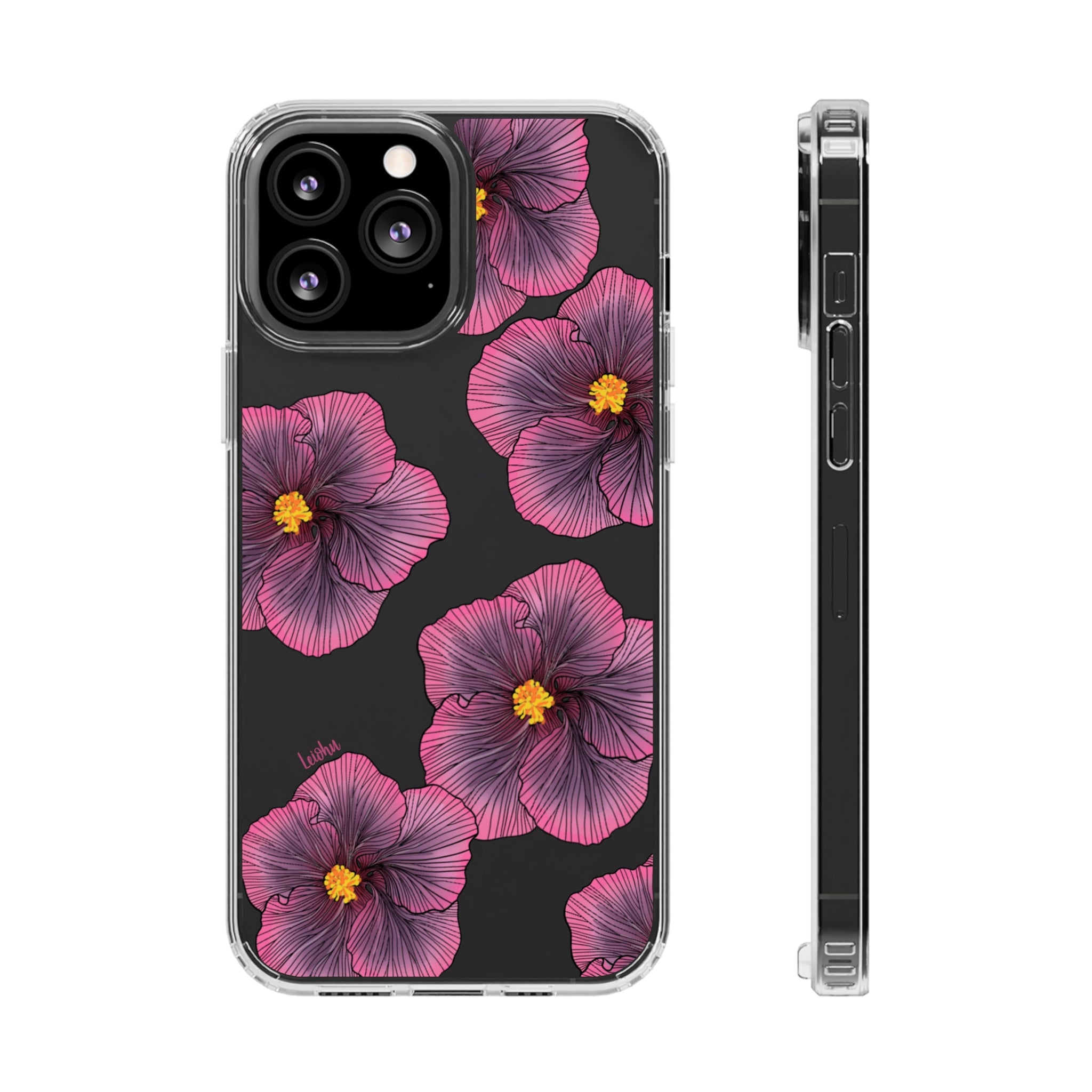 Sunset Hibiscus - Clear Case - LEIOHU DESIGNS
