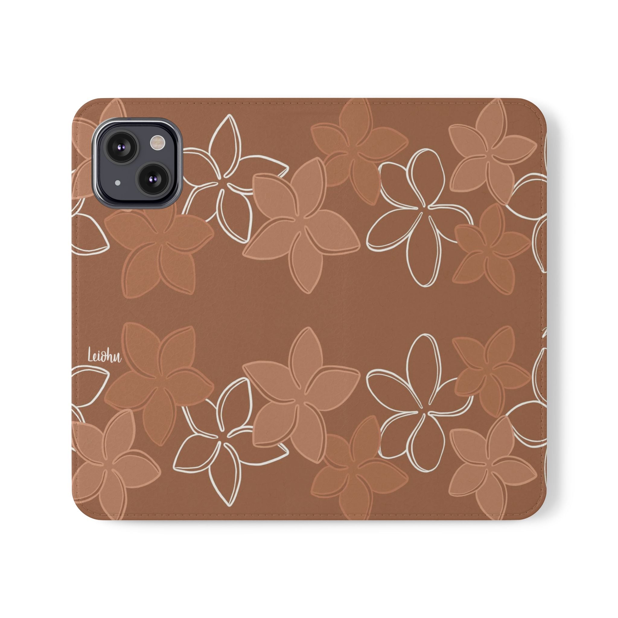 Pua Melia Lei - Mocha - Folio Case - LEIOHU DESIGNS