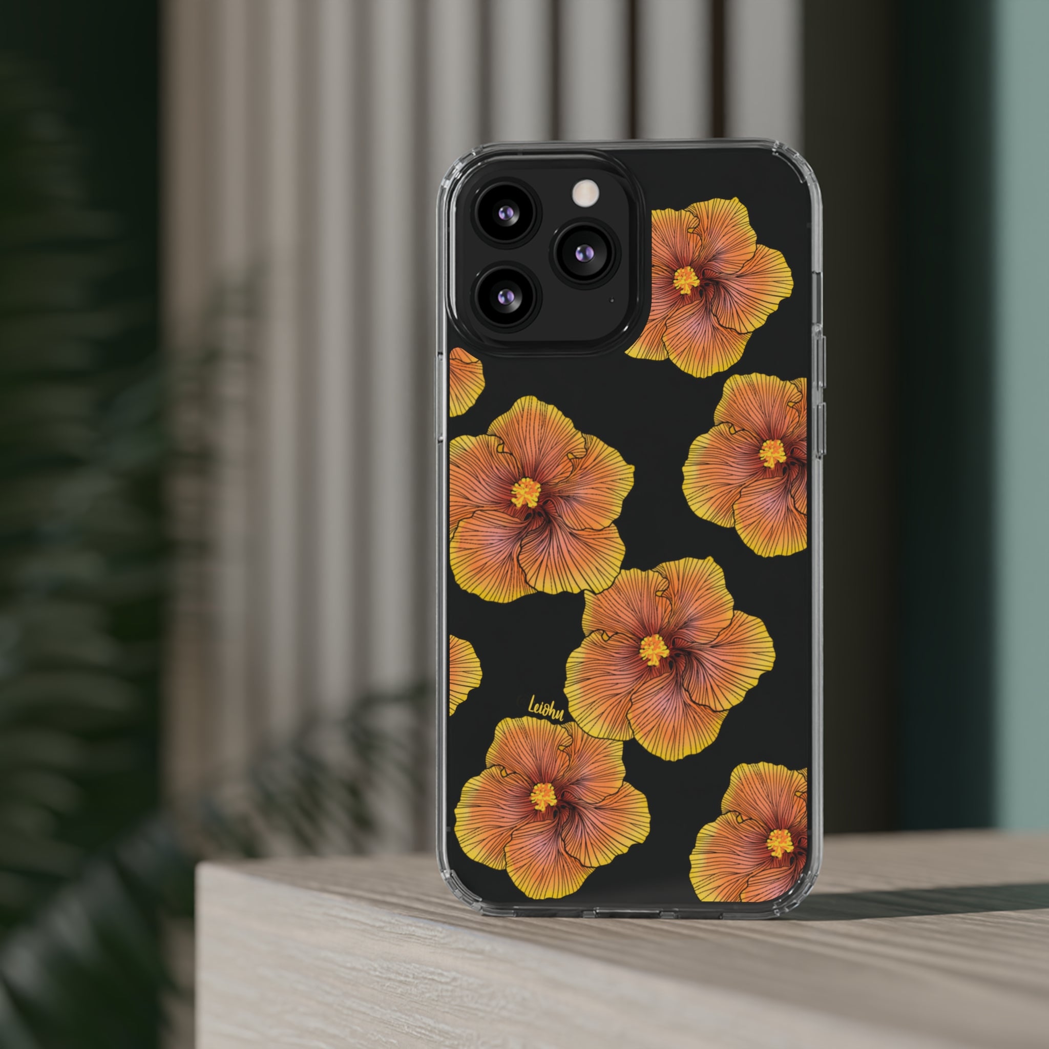 Sunrise Hibiscus - Clear Case - LEIOHU DESIGNS