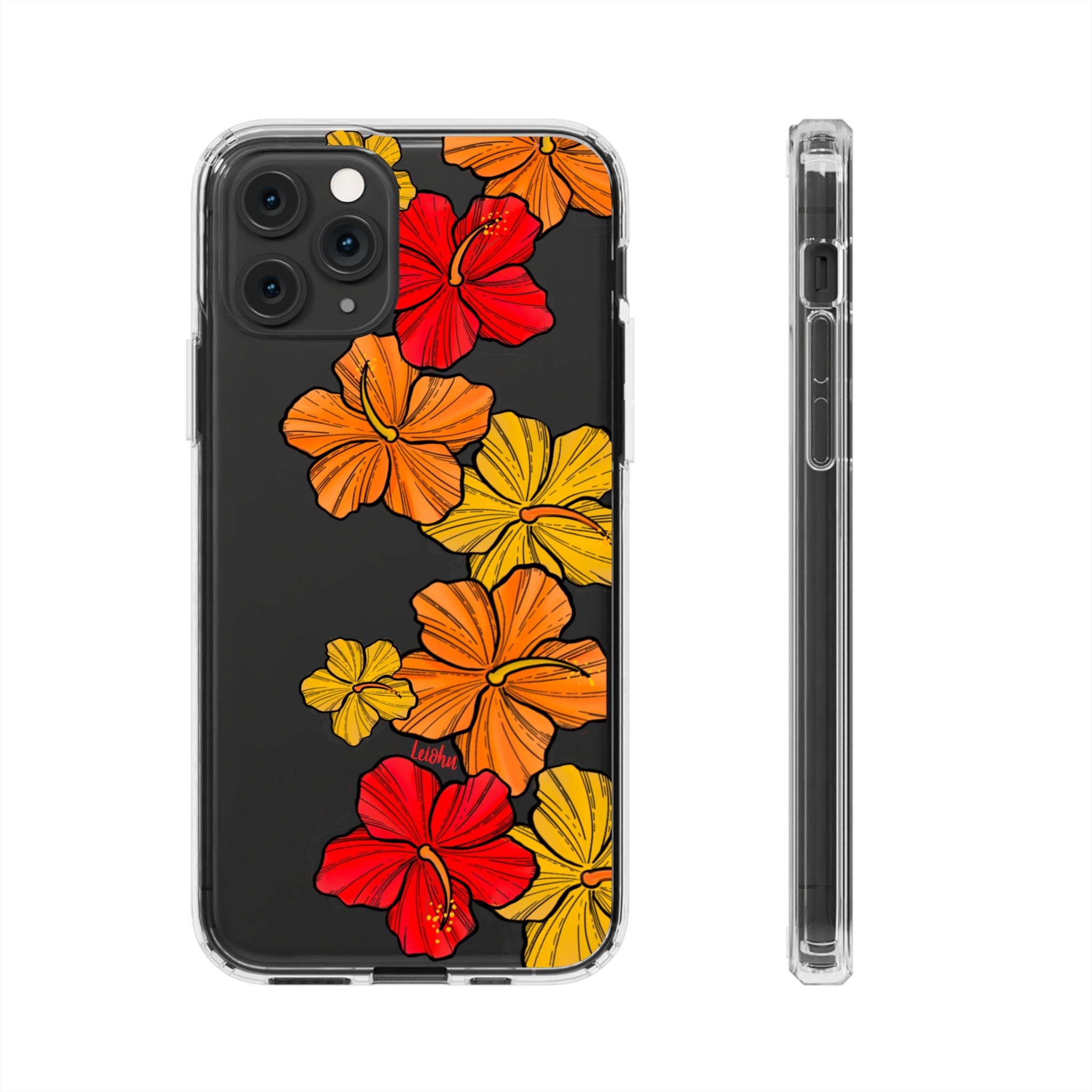 Hibiscus Retro - Clear Case - LEIOHU DESIGNS